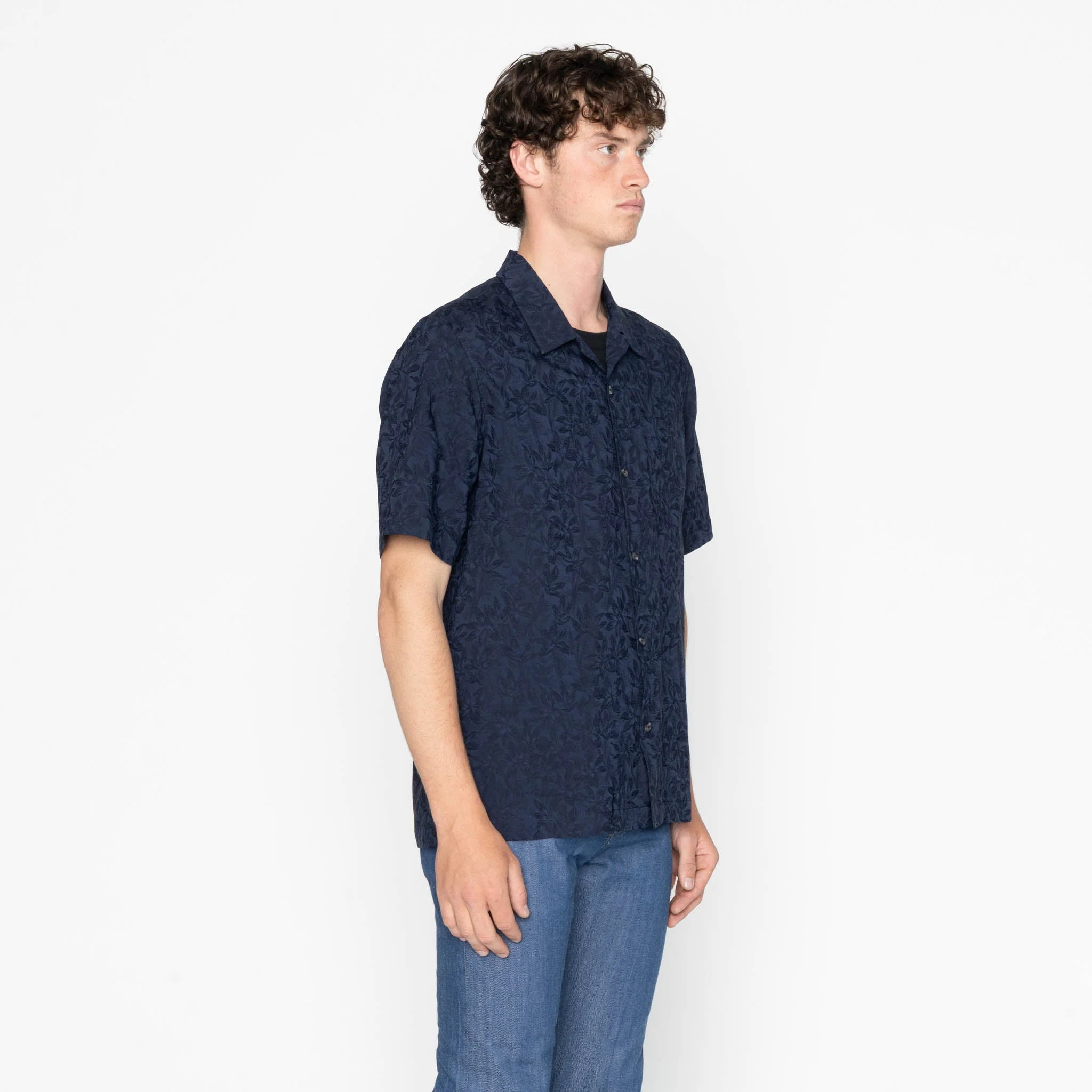Aloha Shirt - Jungle Jacquard - Navy - Image 3