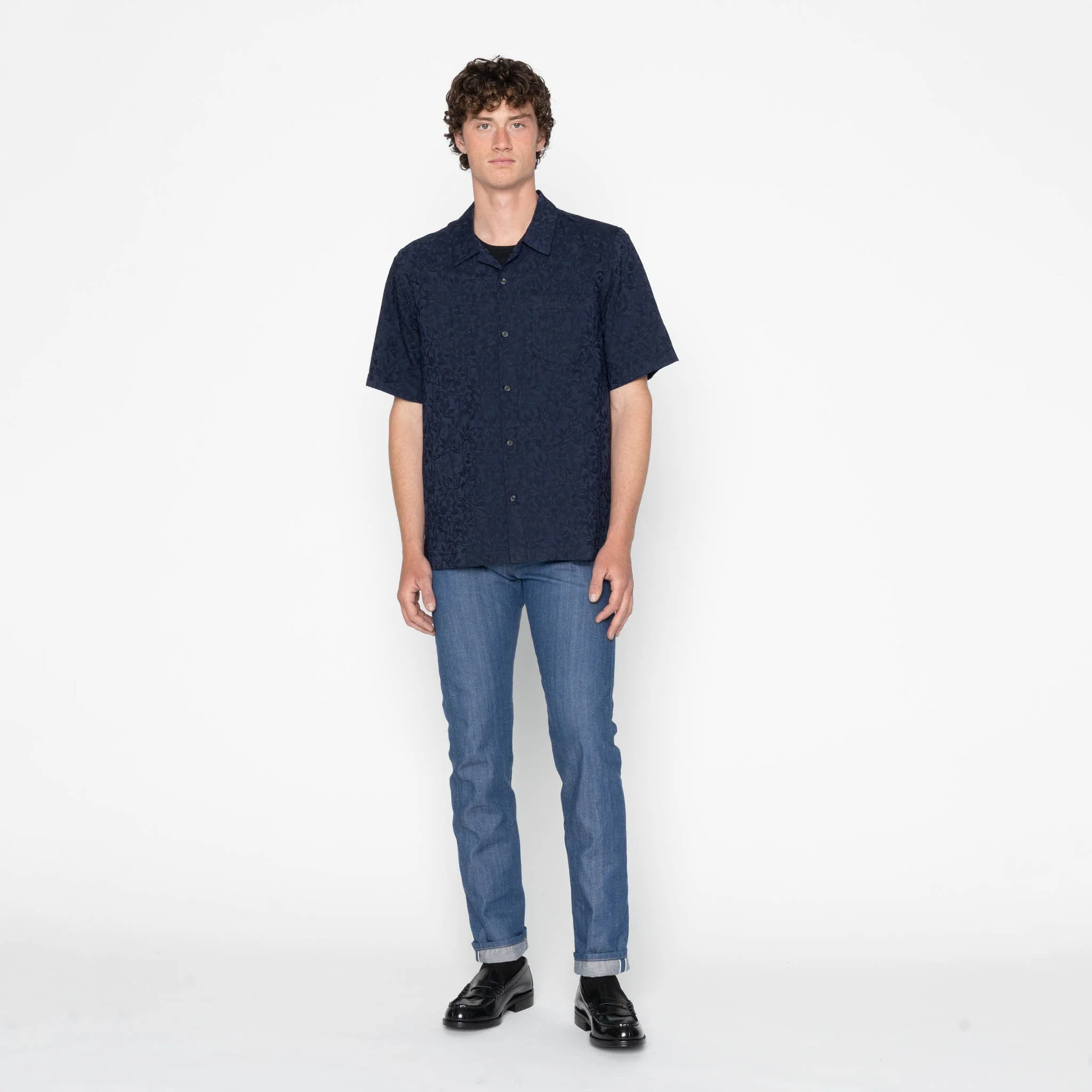 Aloha Shirt - Jungle Jacquard - Navy - Image 7