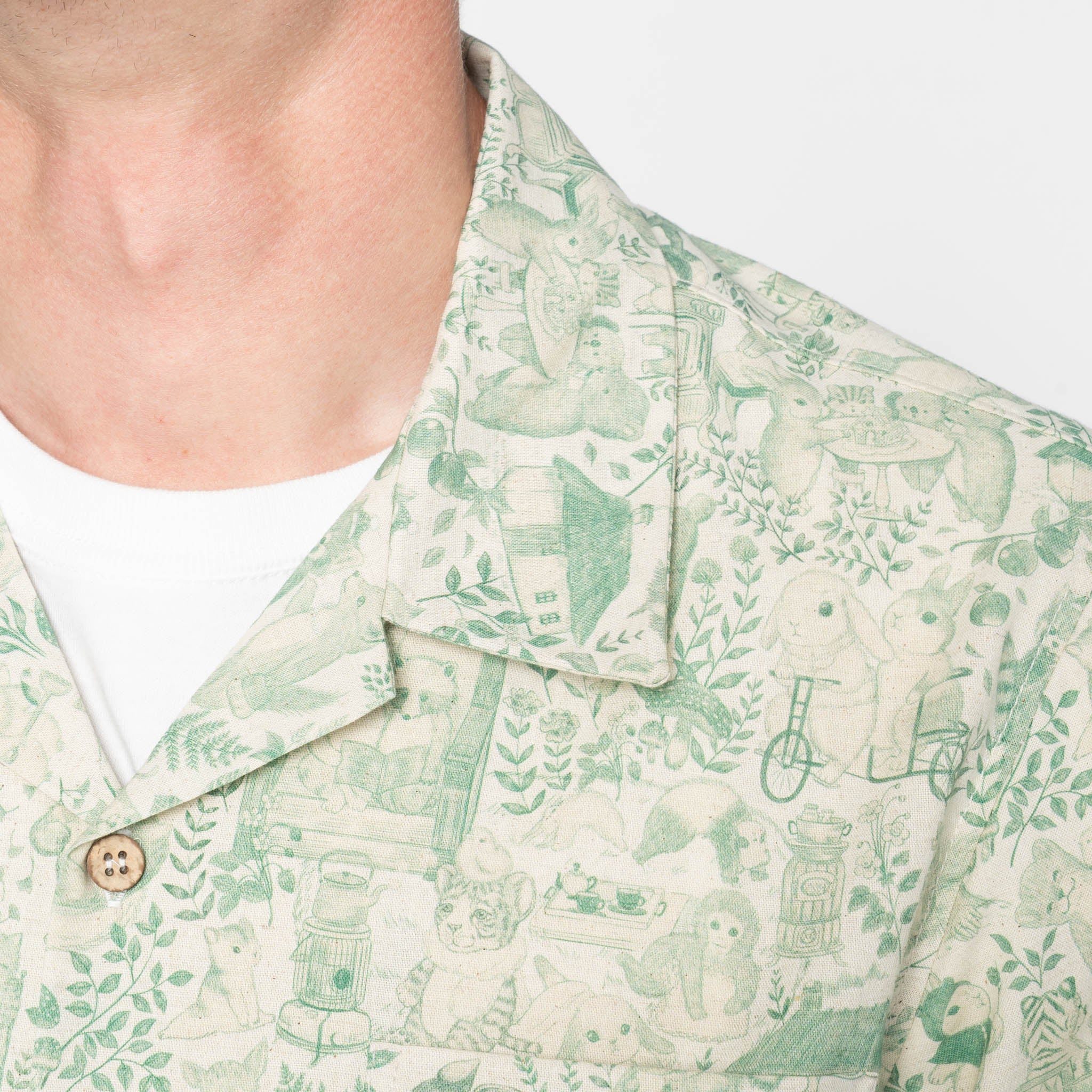 Aloha Shirt - Linen Animals - Green - Image 6