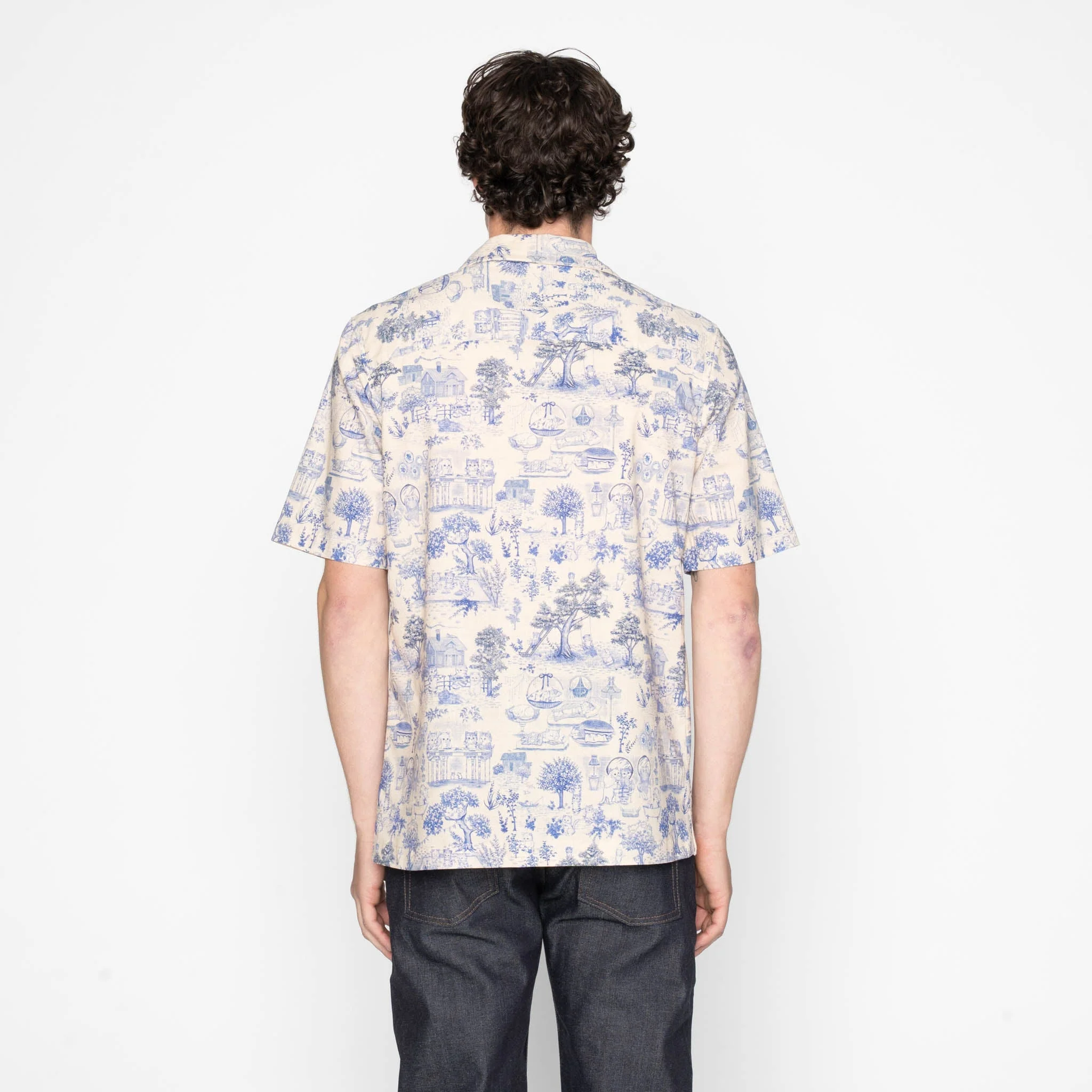 Aloha Shirt - Linen Cats - Blue - Image 4