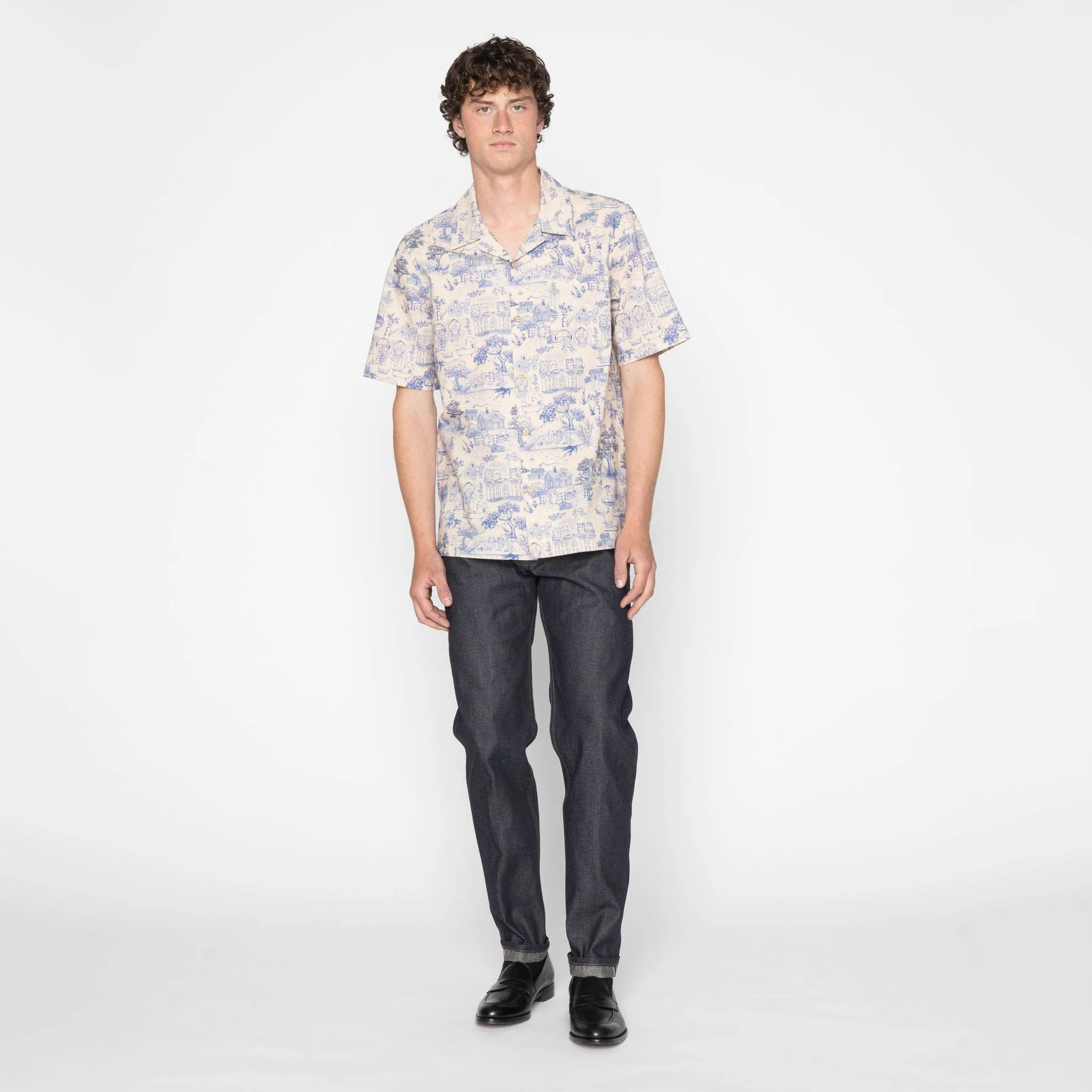 Aloha Shirt - Linen Cats - Blue - Image 7