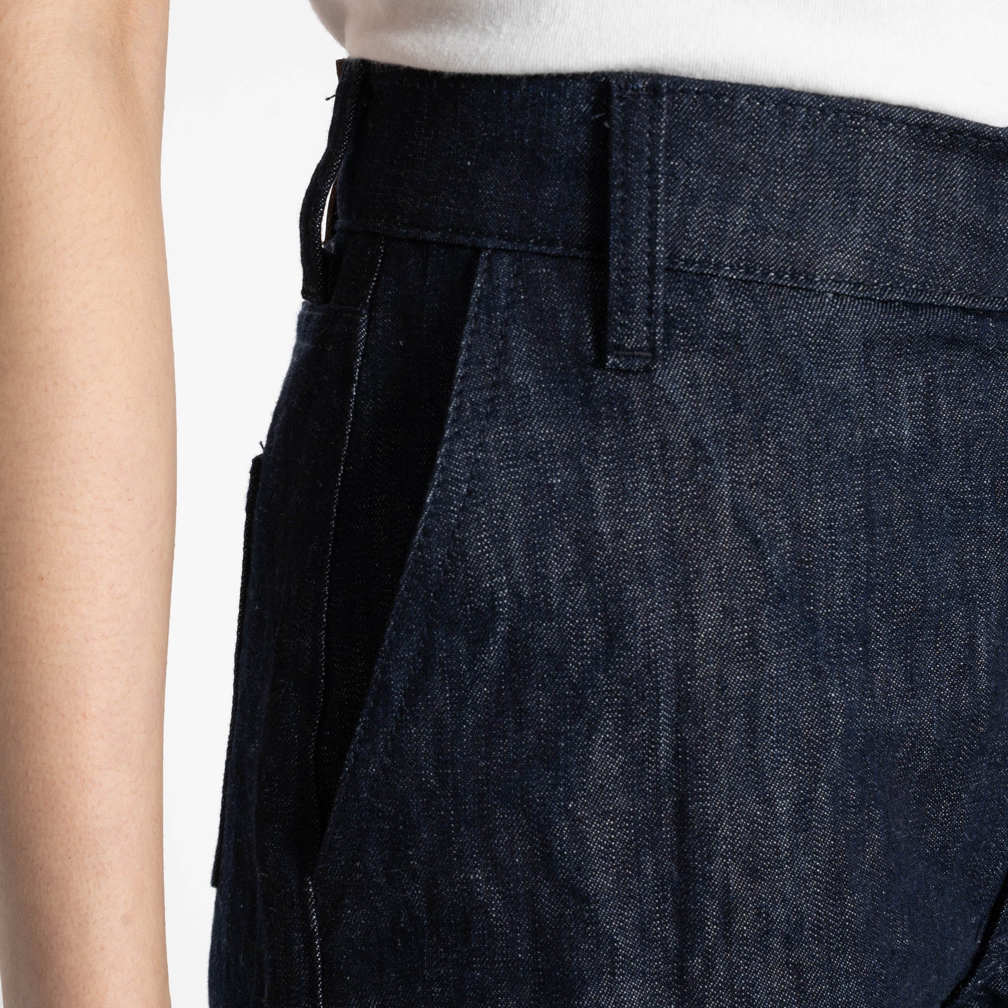Andie Shorts - Linen Blend Denim - Indigo - Image 5
