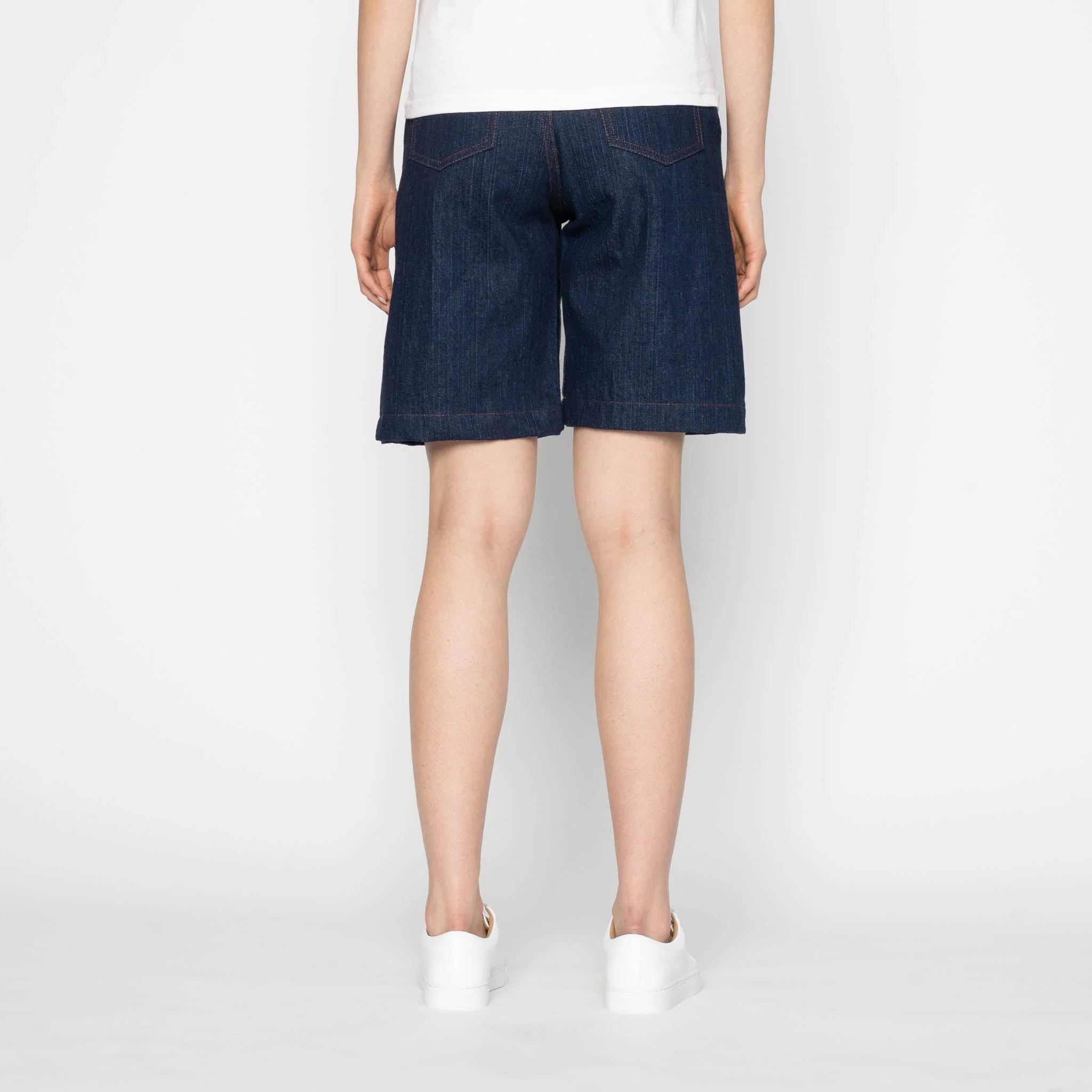 Andie Shorts - Vertical Slub Denim - Indigo - Image 4