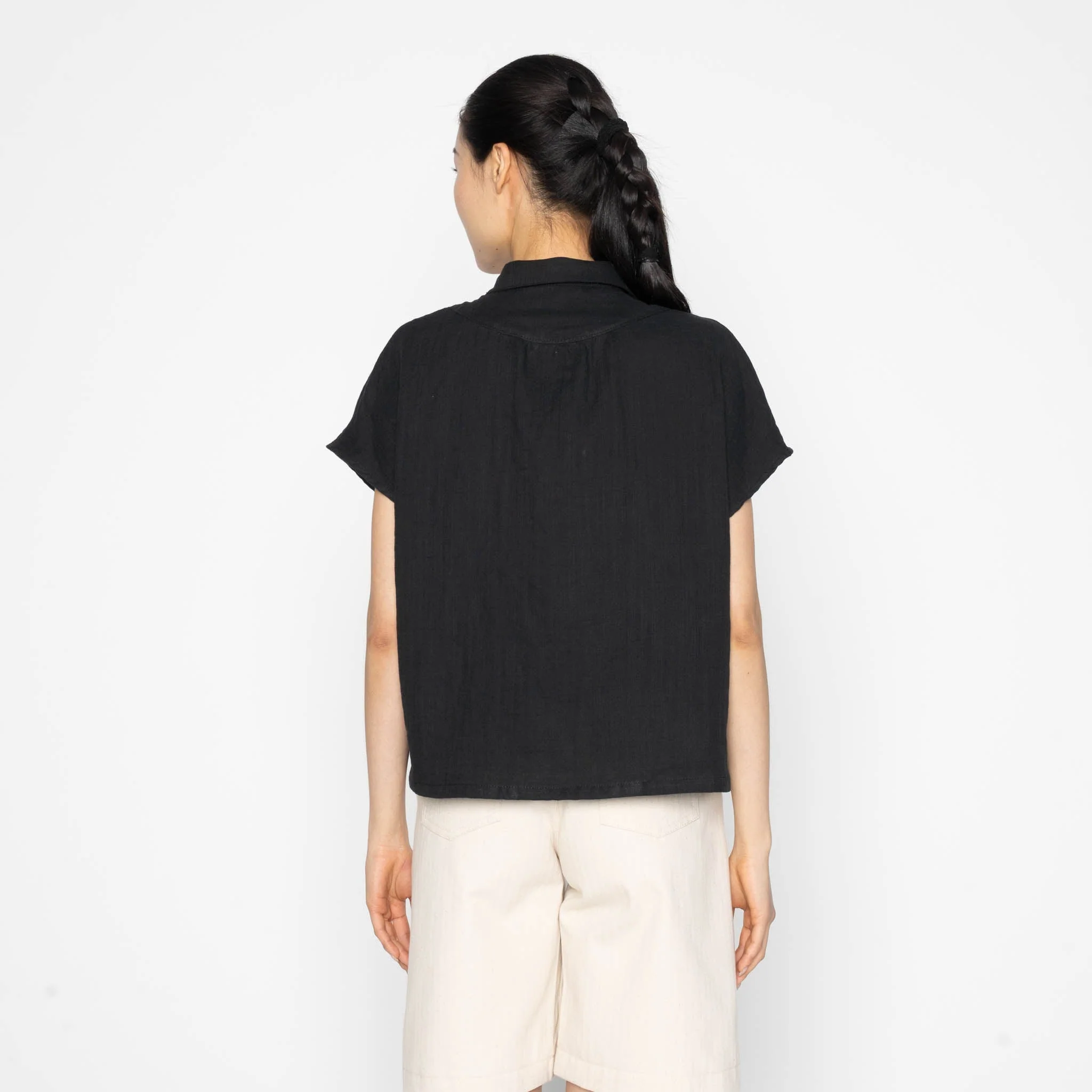 Billie Shirt - Double Weave Gauze - Black - Image 3