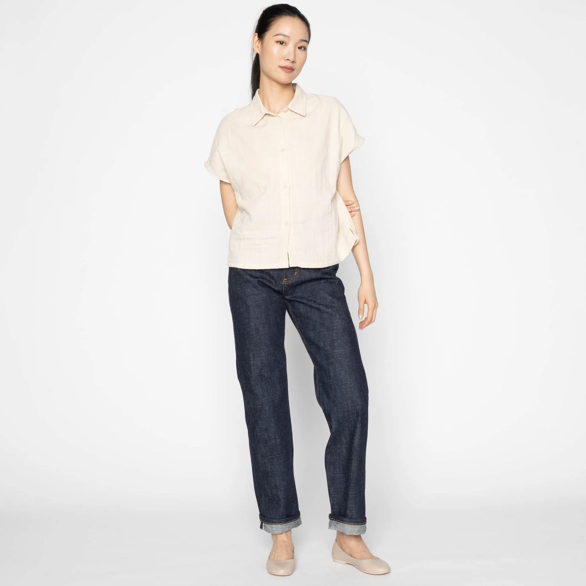 Billie Shirt - Double Weave Gauze - Bone - Image 6