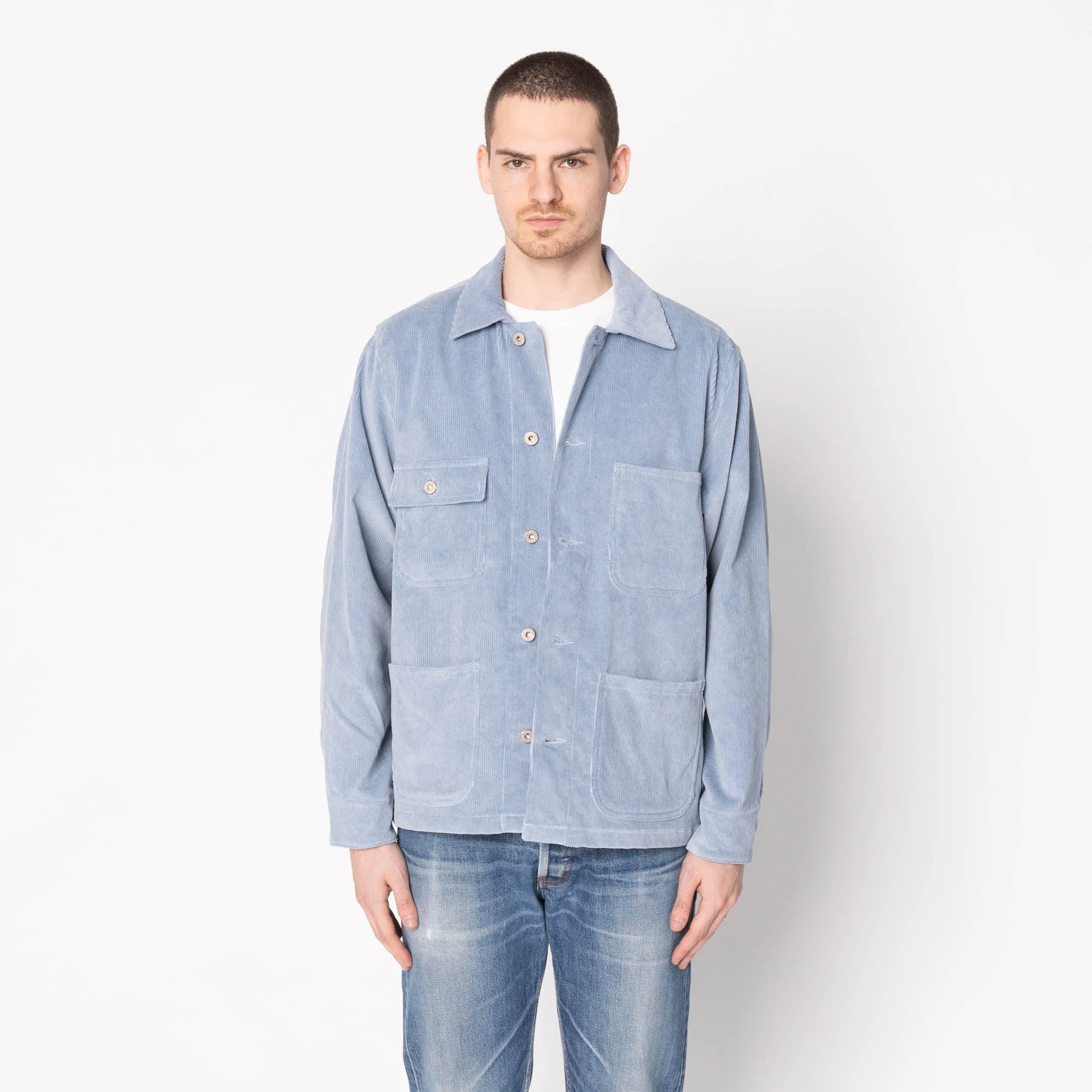 Chore Coat - Faded Corduroy Organic - Pale Indigo - Image 2