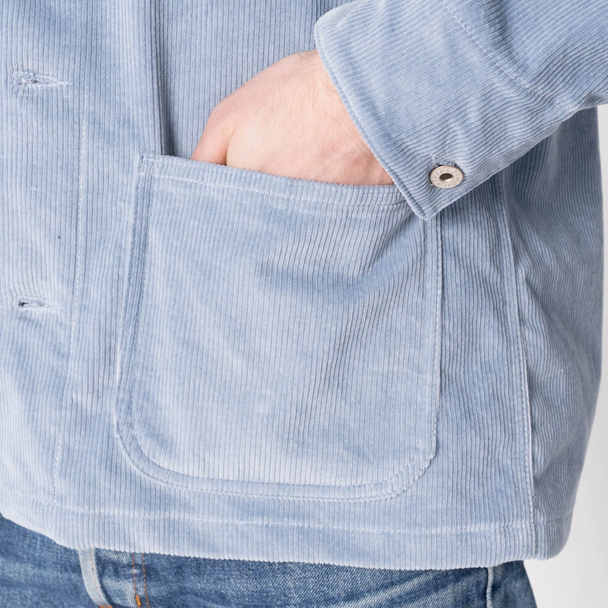 Chore Coat - Faded Corduroy Organic - Pale Indigo - Image 5