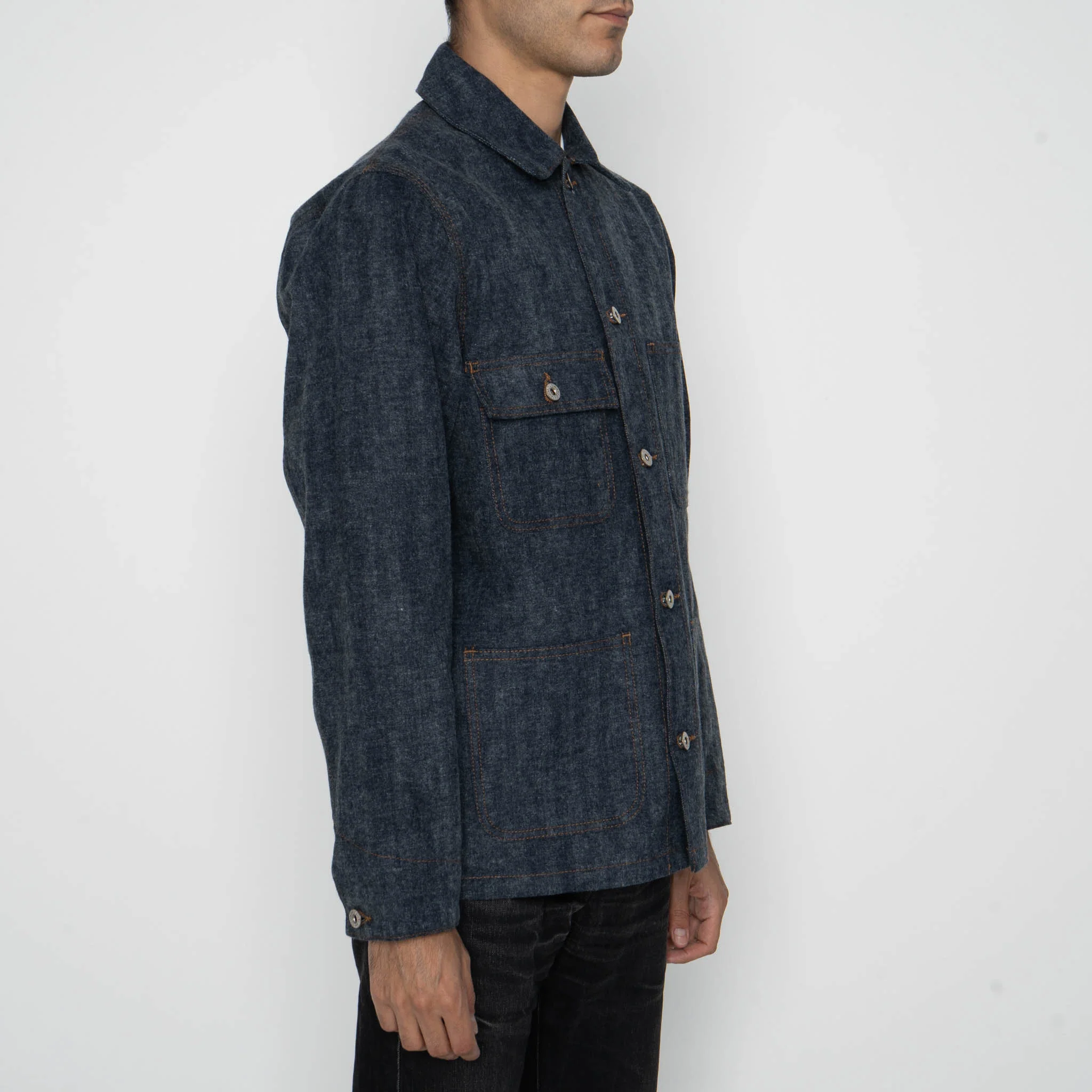 Chore Coat  -  Max  Brush  Selvedge  -  Indigo - Image 3