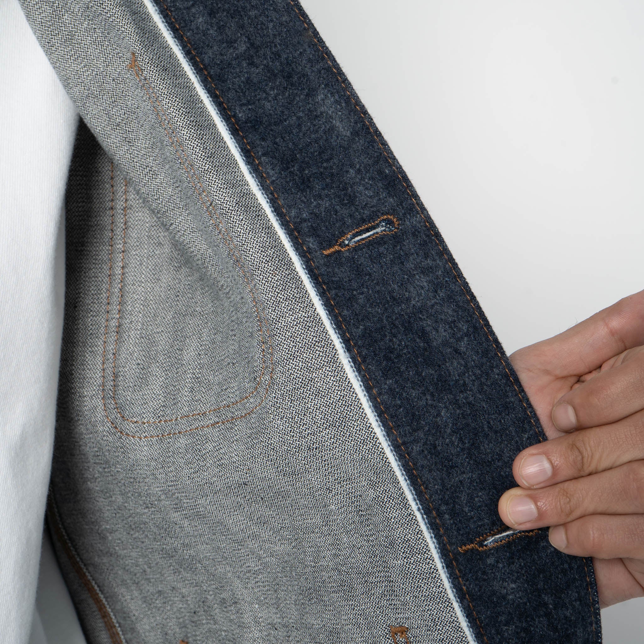 Chore Coat  -  Max  Brush  Selvedge  -  Indigo - Image 7
