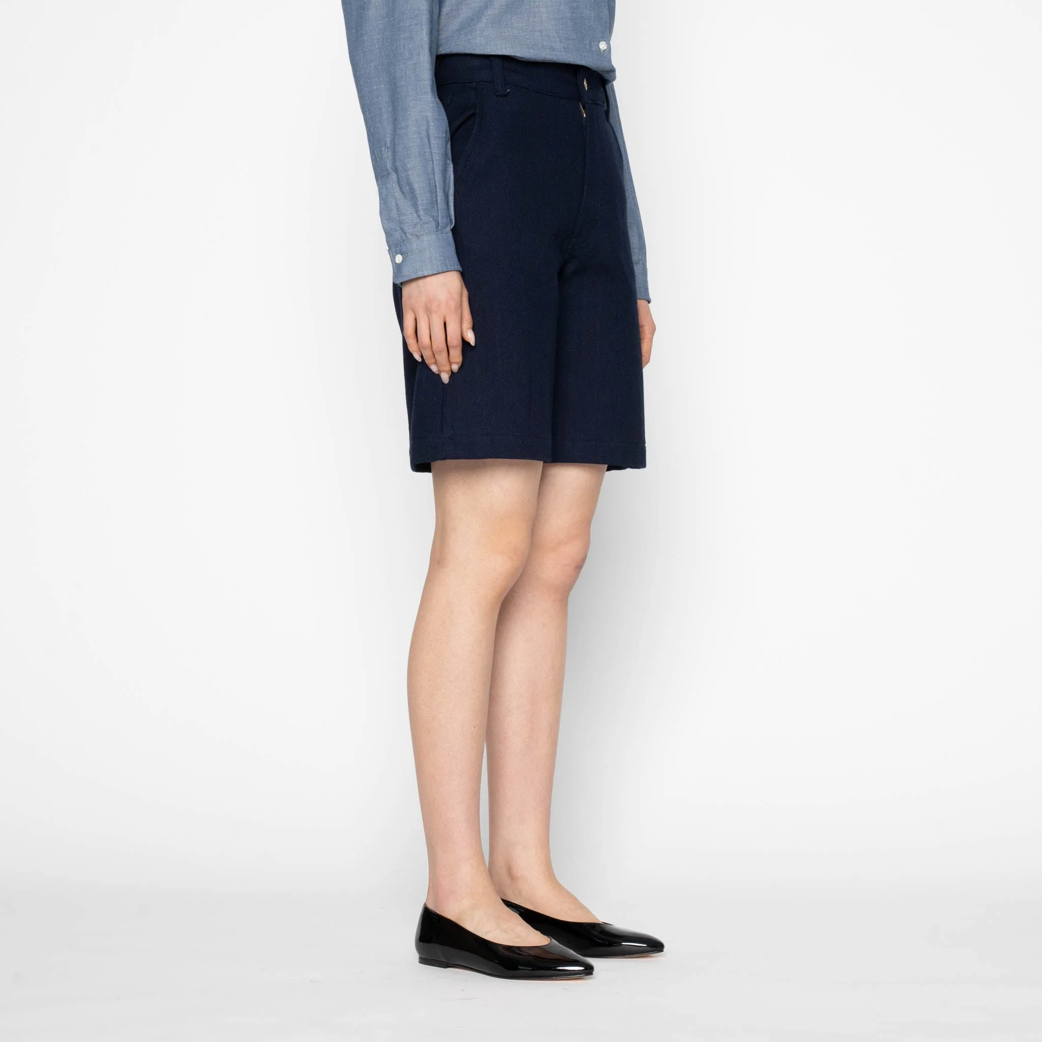 Andie Shorts - Maekake Dobby - Indigo - Image 3