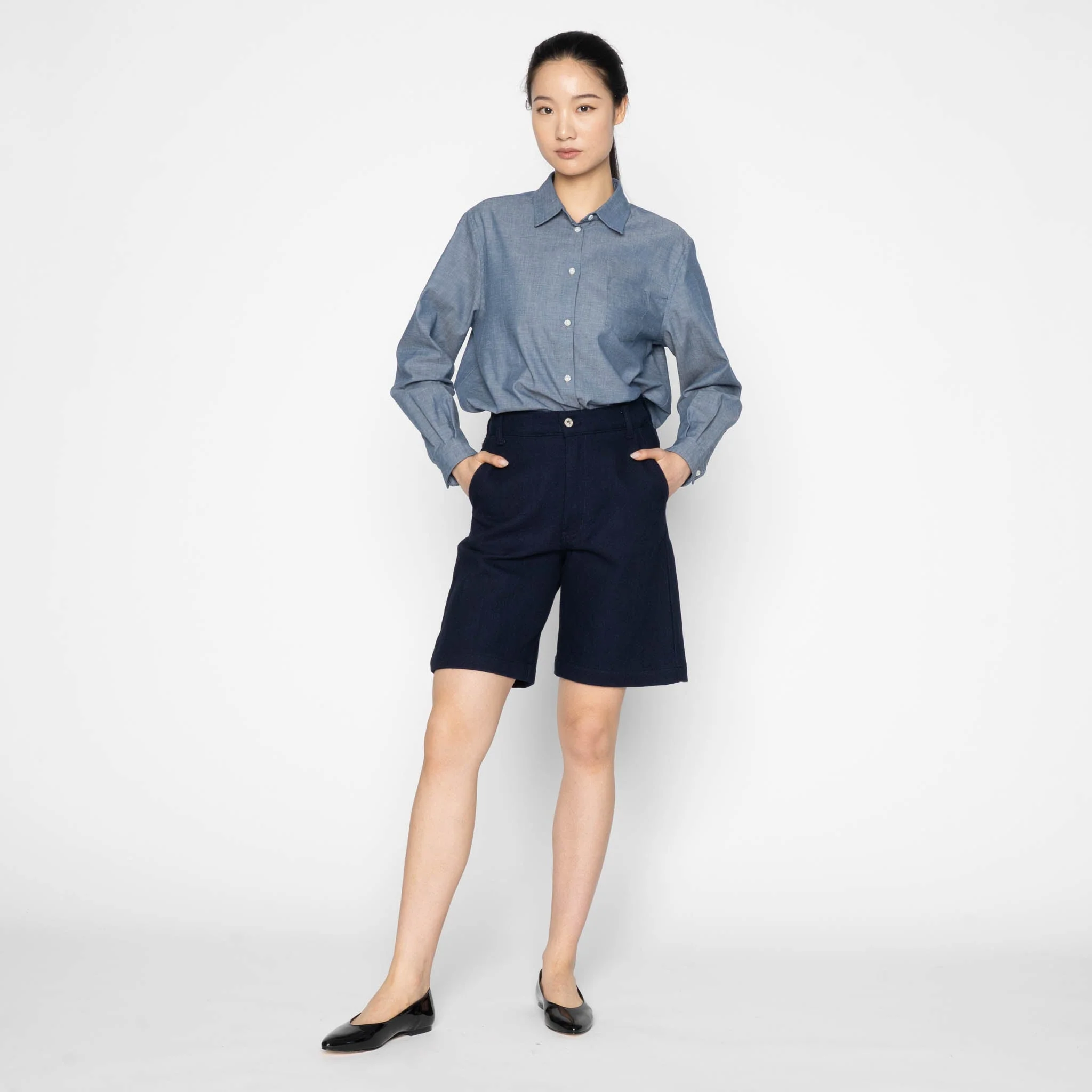 Andie Shorts - Maekake Dobby - Indigo - Image 7