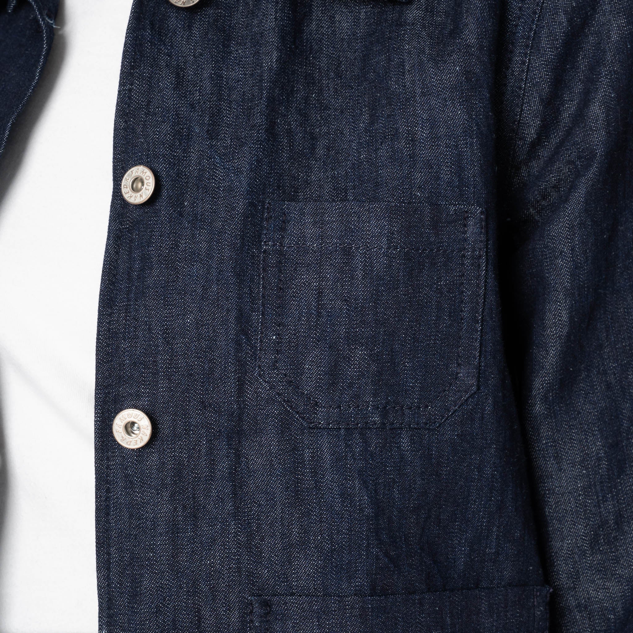 Gracie Jacket - Linen Blend Denim - Indigo - Image 5