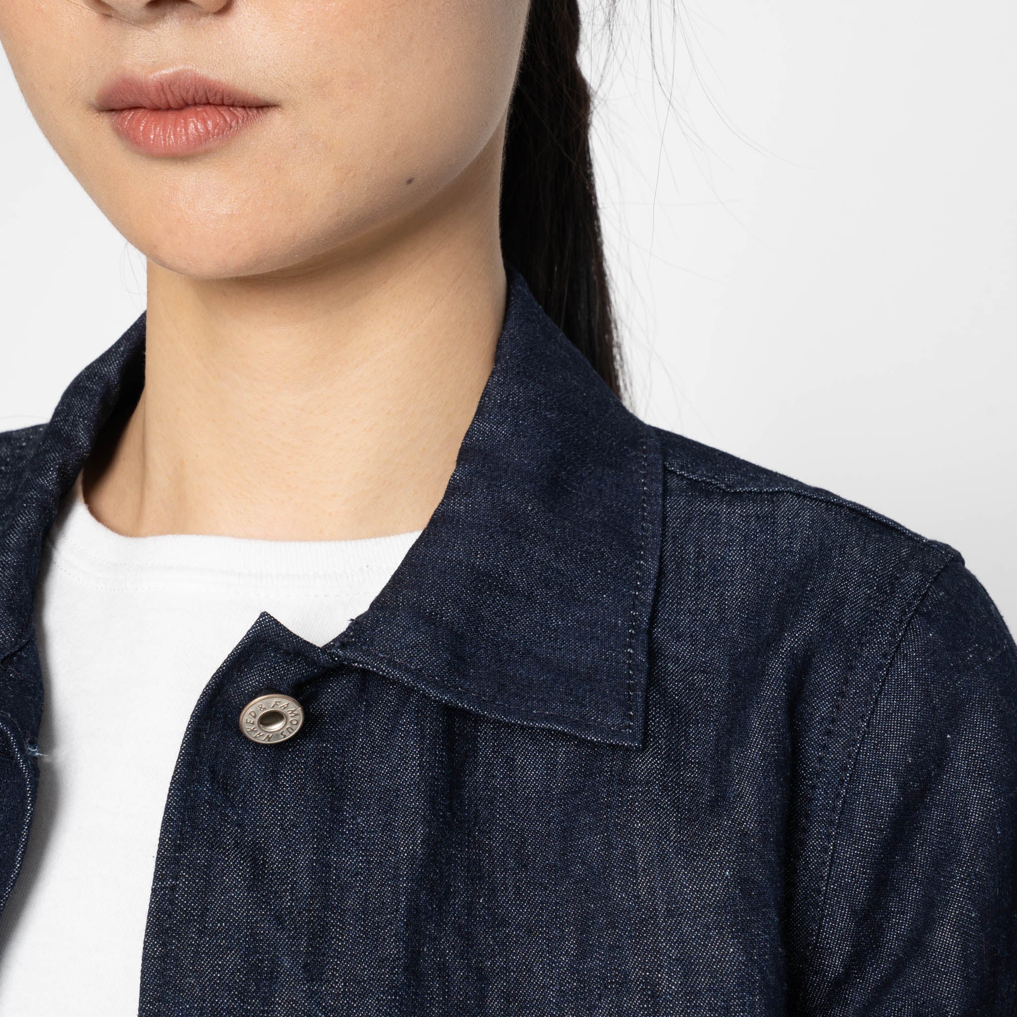 Gracie Jacket - Linen Blend Denim - Indigo - Image 6