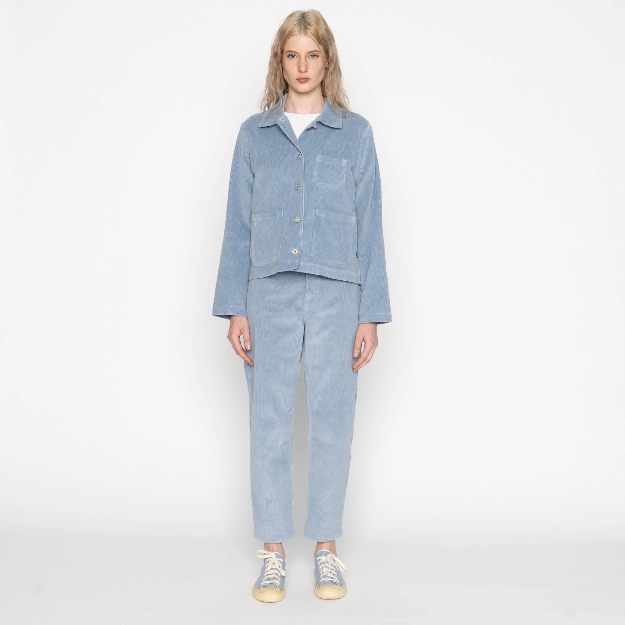 Gracie - Organic Faded Corduroy - Pale Indigo - Image 8