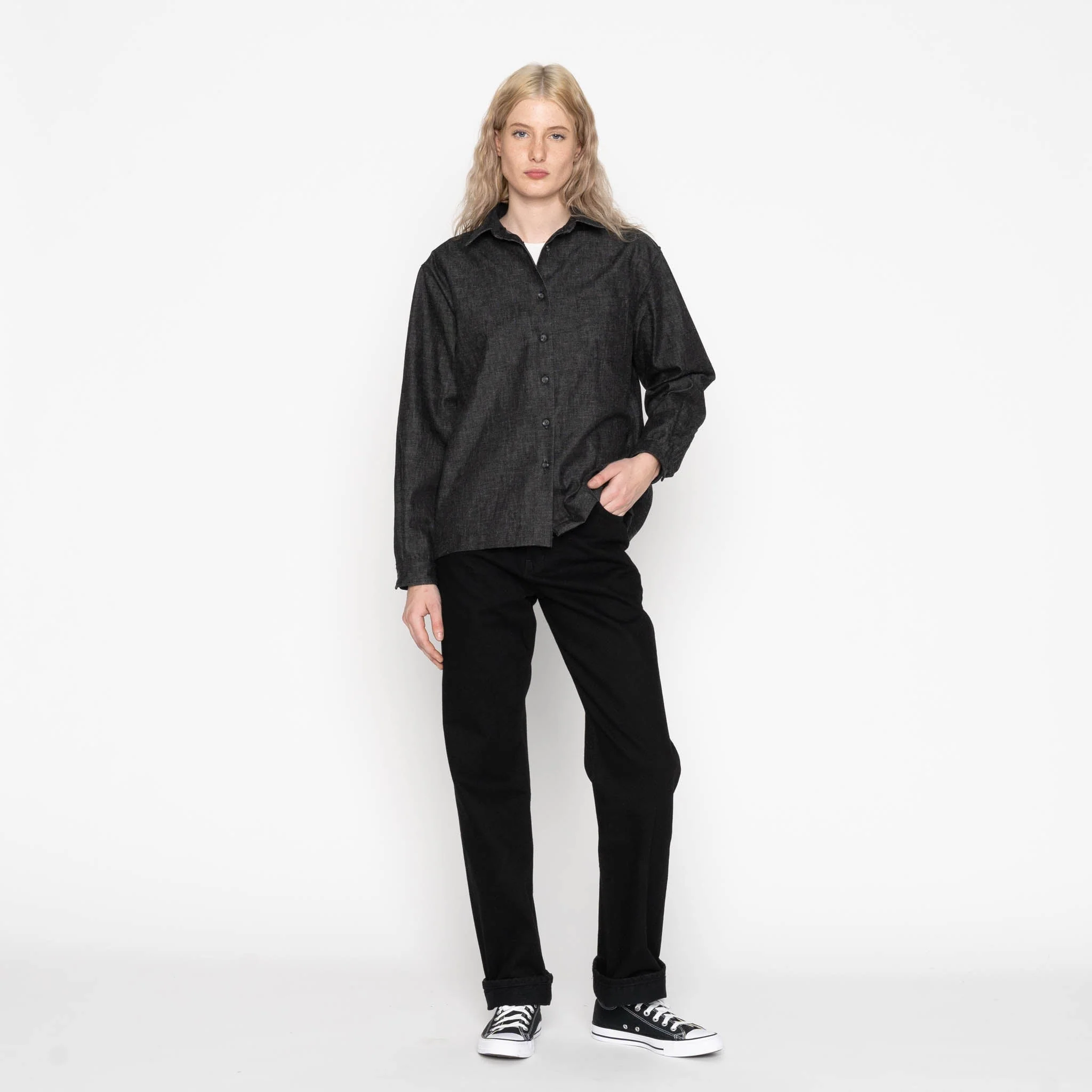 Judy  - Black Lightweight Denim - Black - Image 5