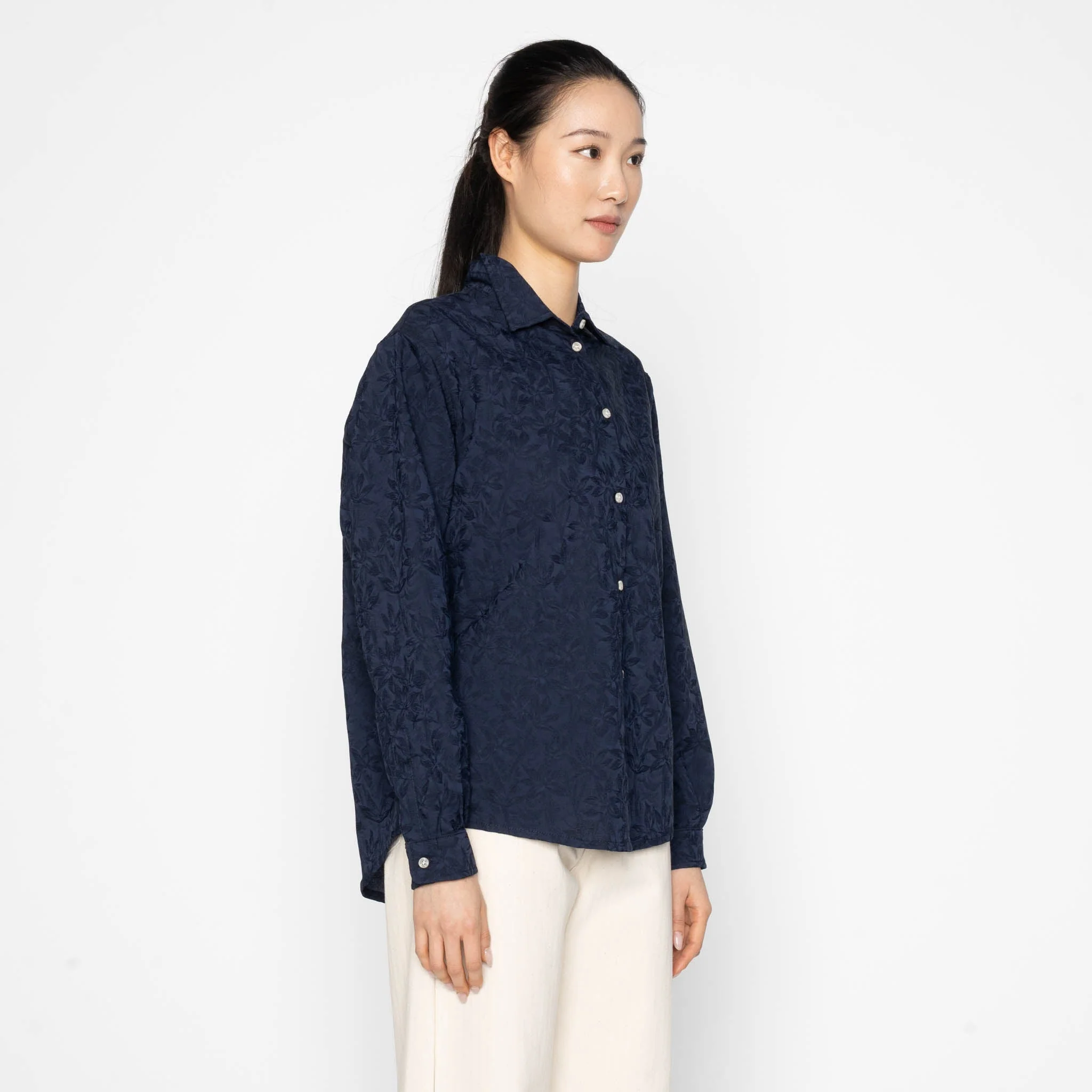 Judy Shirt - Jungle Jacquard- Navy - Image 3