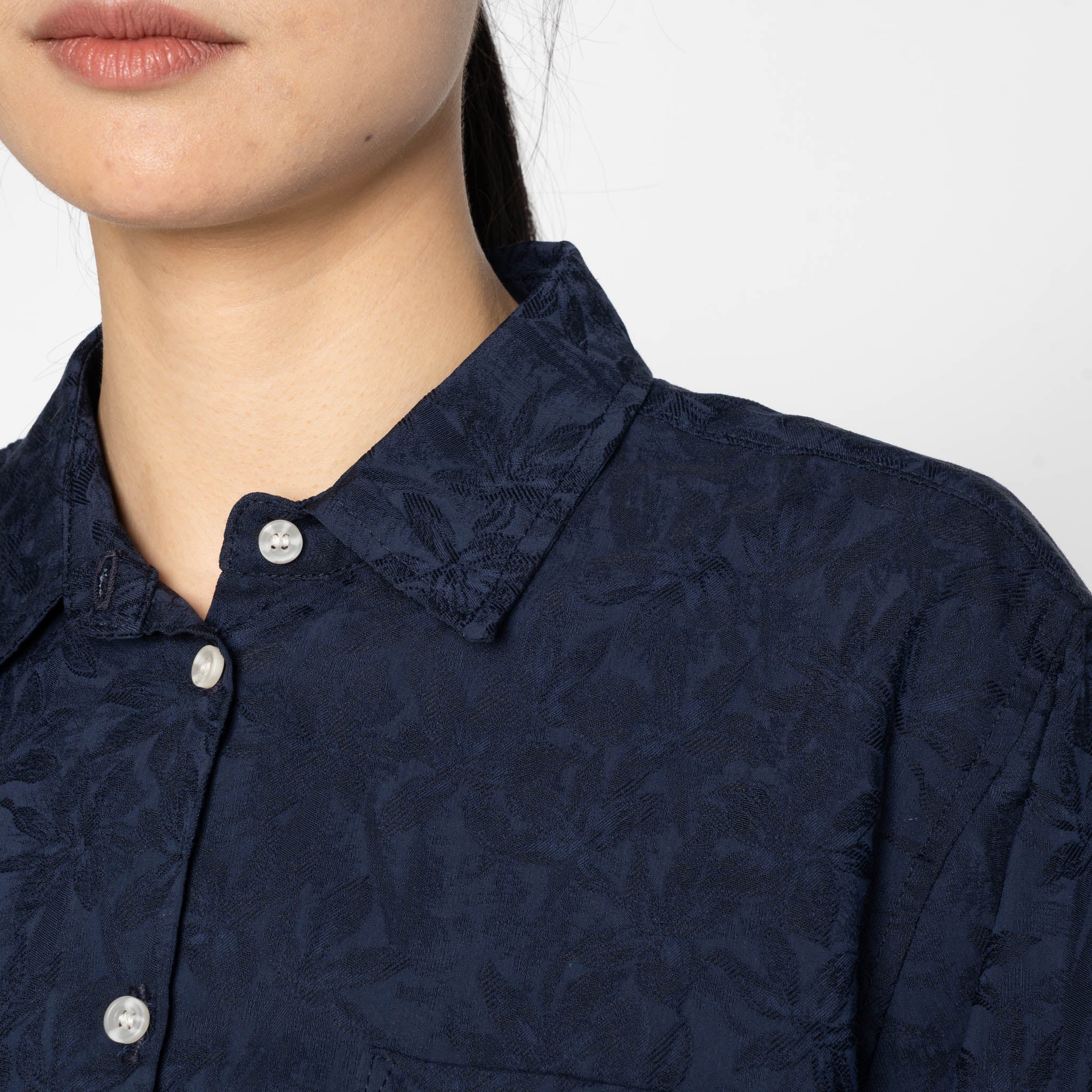 Judy Shirt - Jungle Jacquard- Navy - Image 6