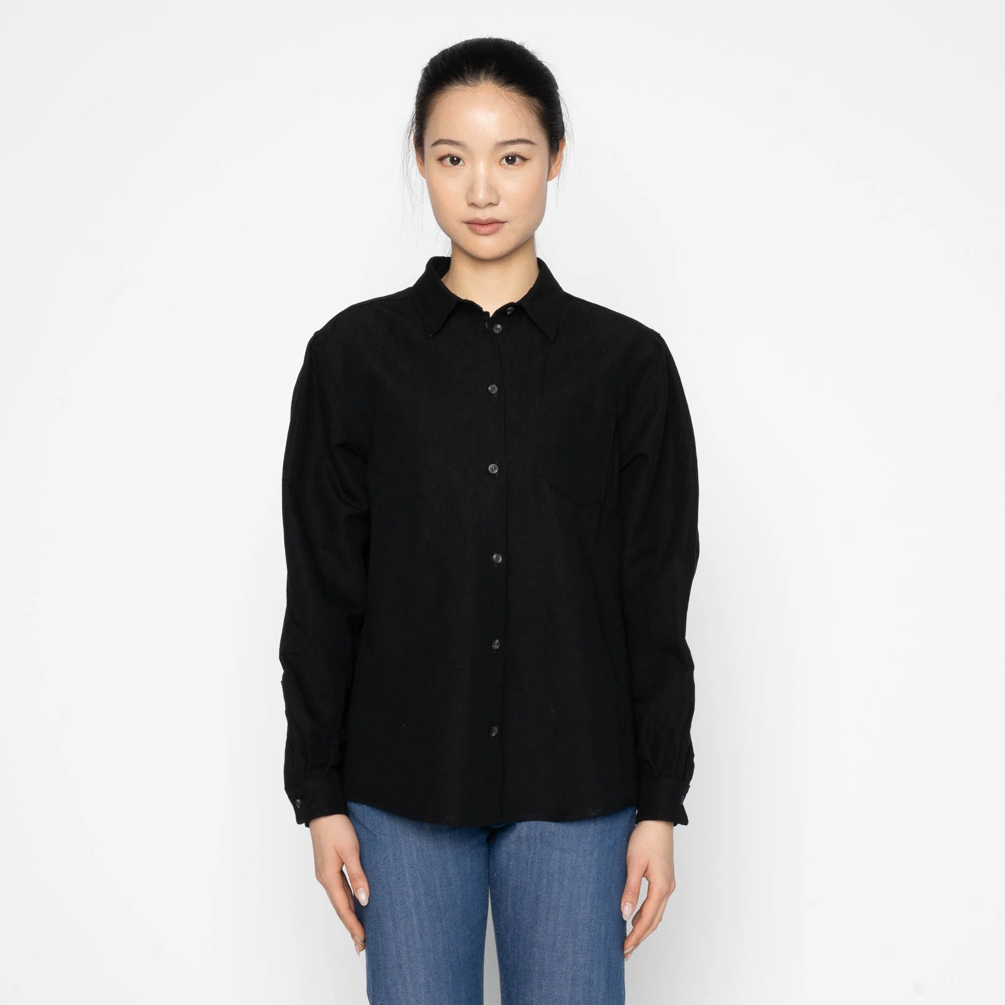 Judy Shirt - Linen Blend Denim - Black - Image 2