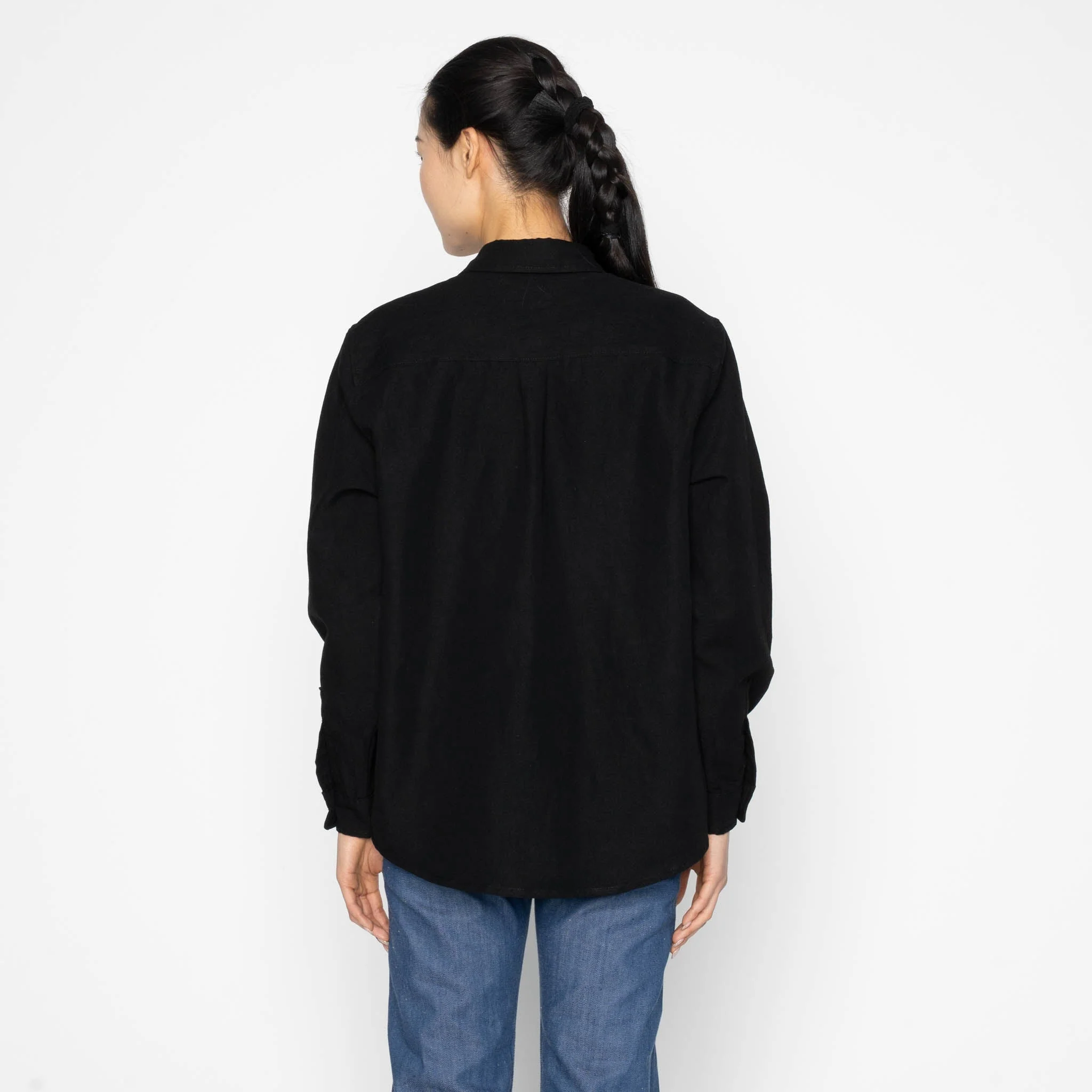 Judy Shirt - Linen Blend Denim - Black - Image 4