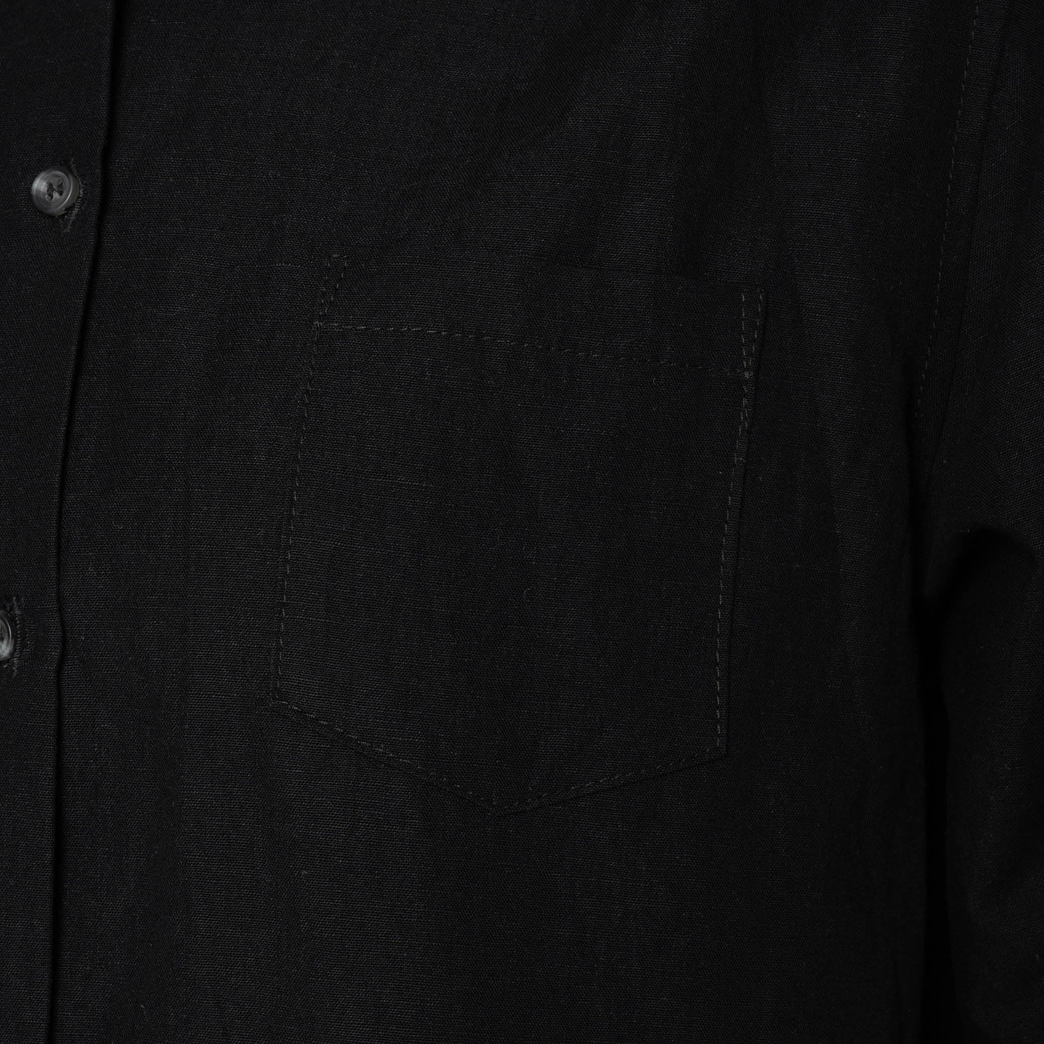 Judy Shirt - Linen Blend Denim - Black - Image 5