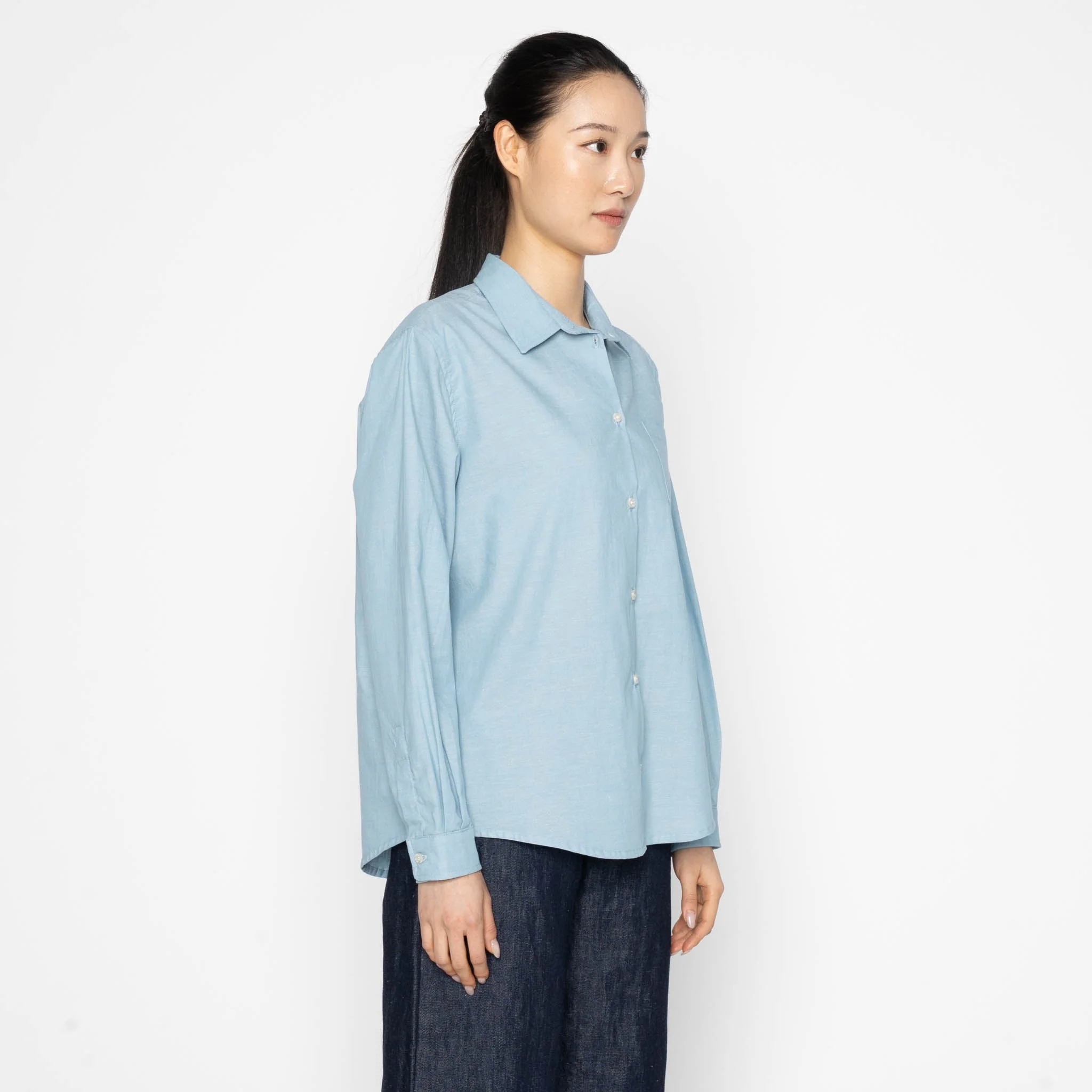 Judy Shirt - Selvedge Chambray - Pale Blue - Image 3