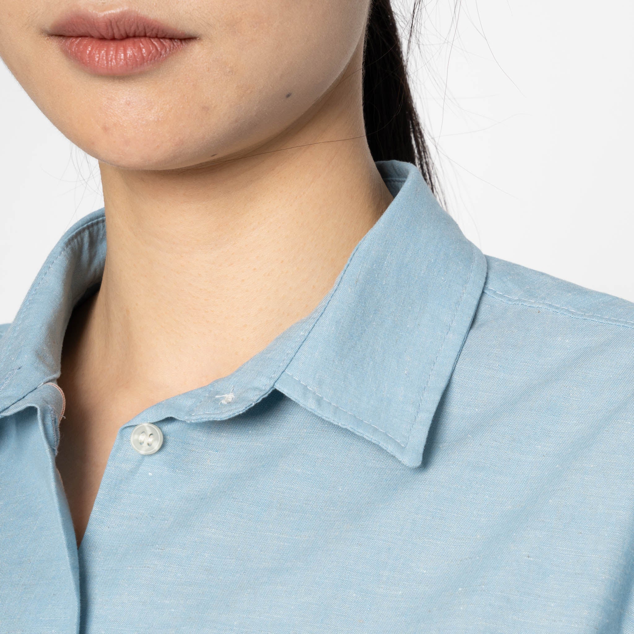 Judy Shirt - Selvedge Chambray - Pale Blue - Image 6