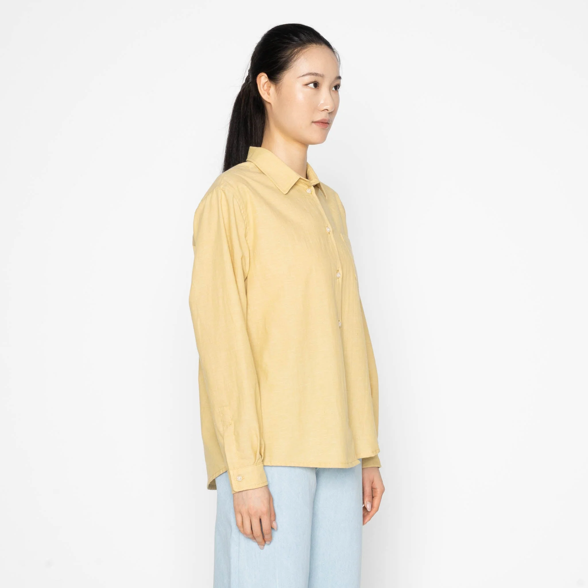 Judy Shirt- Selvedge Chambray - Yellow - Image 3