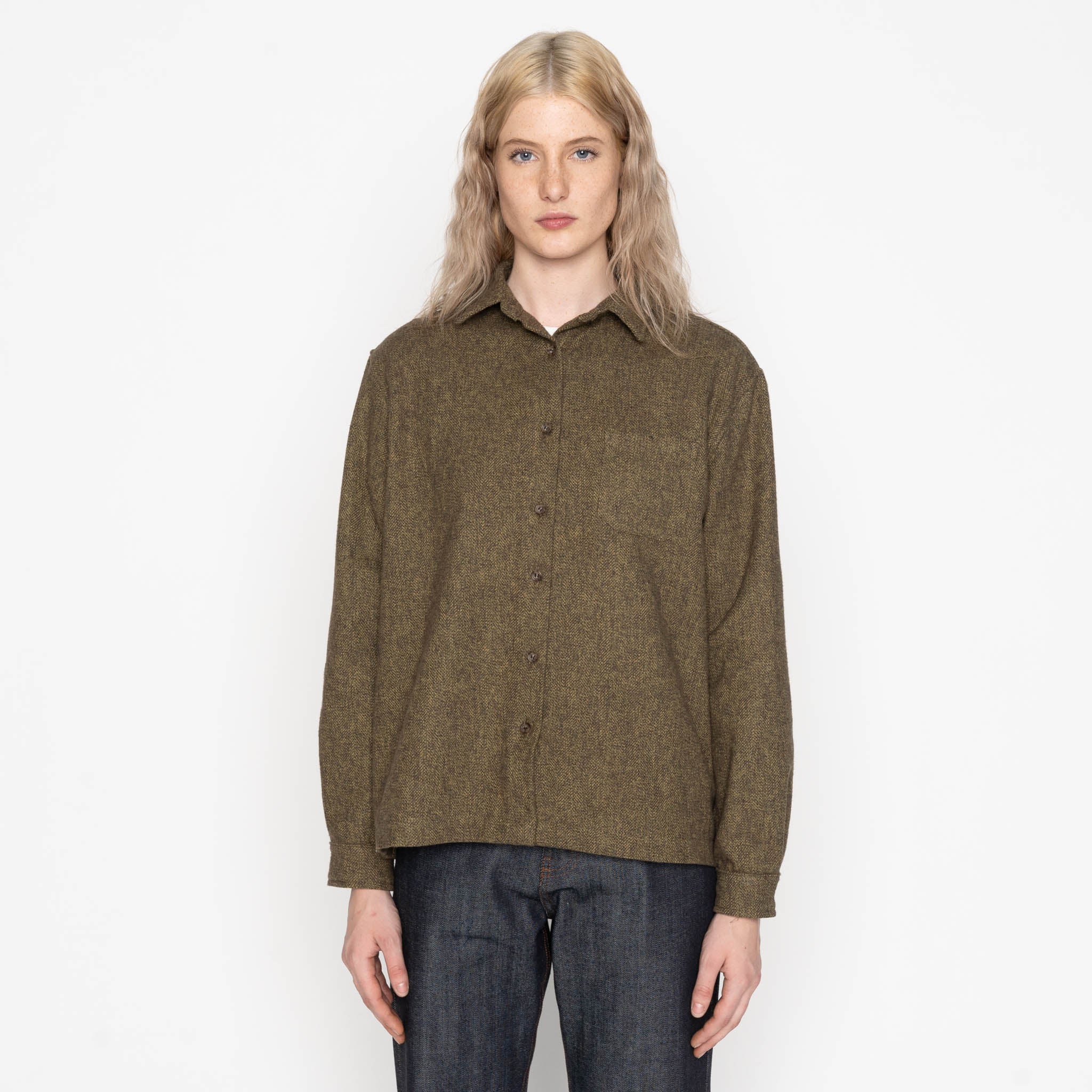 Judy Shirt - Herringbone Triple Twist - Forest - Image 2
