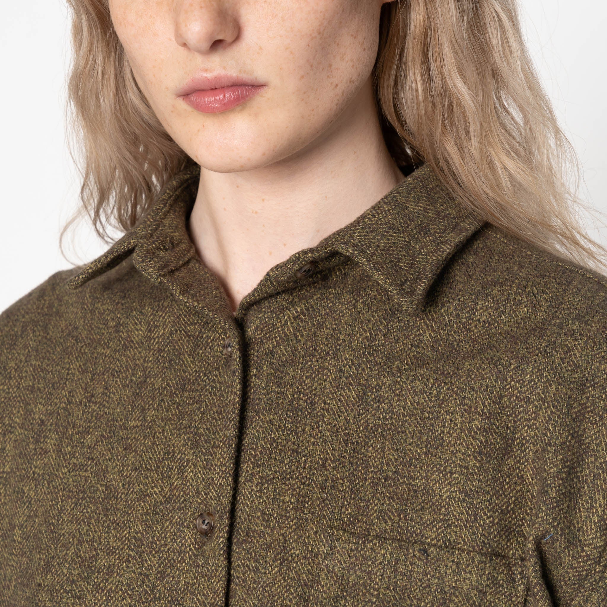 Judy Shirt - Herringbone Triple Twist - Forest - Image 4