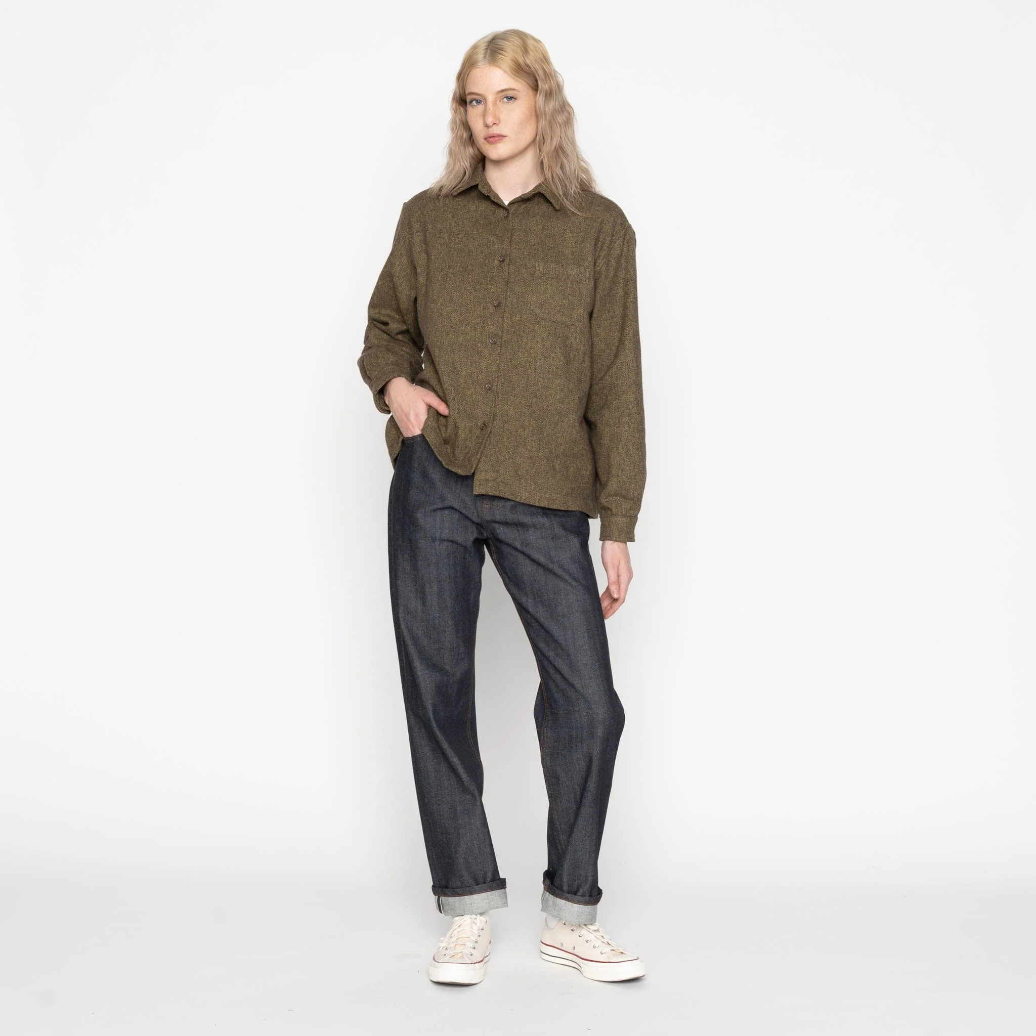 Judy Shirt - Herringbone Triple Twist - Forest - Image 5