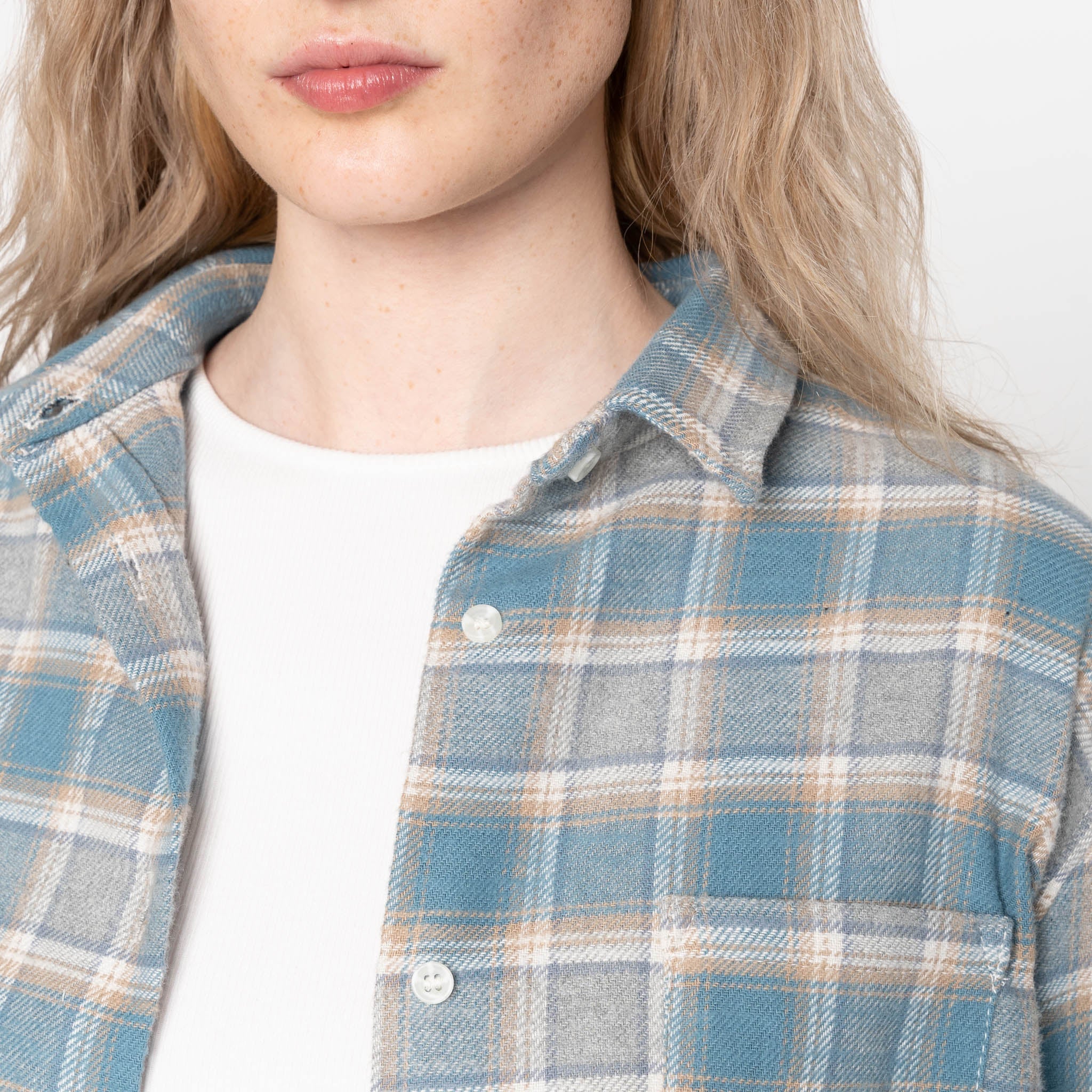 Judy - Soft Brushed Faded Flannel - Faded Blue - Image 4