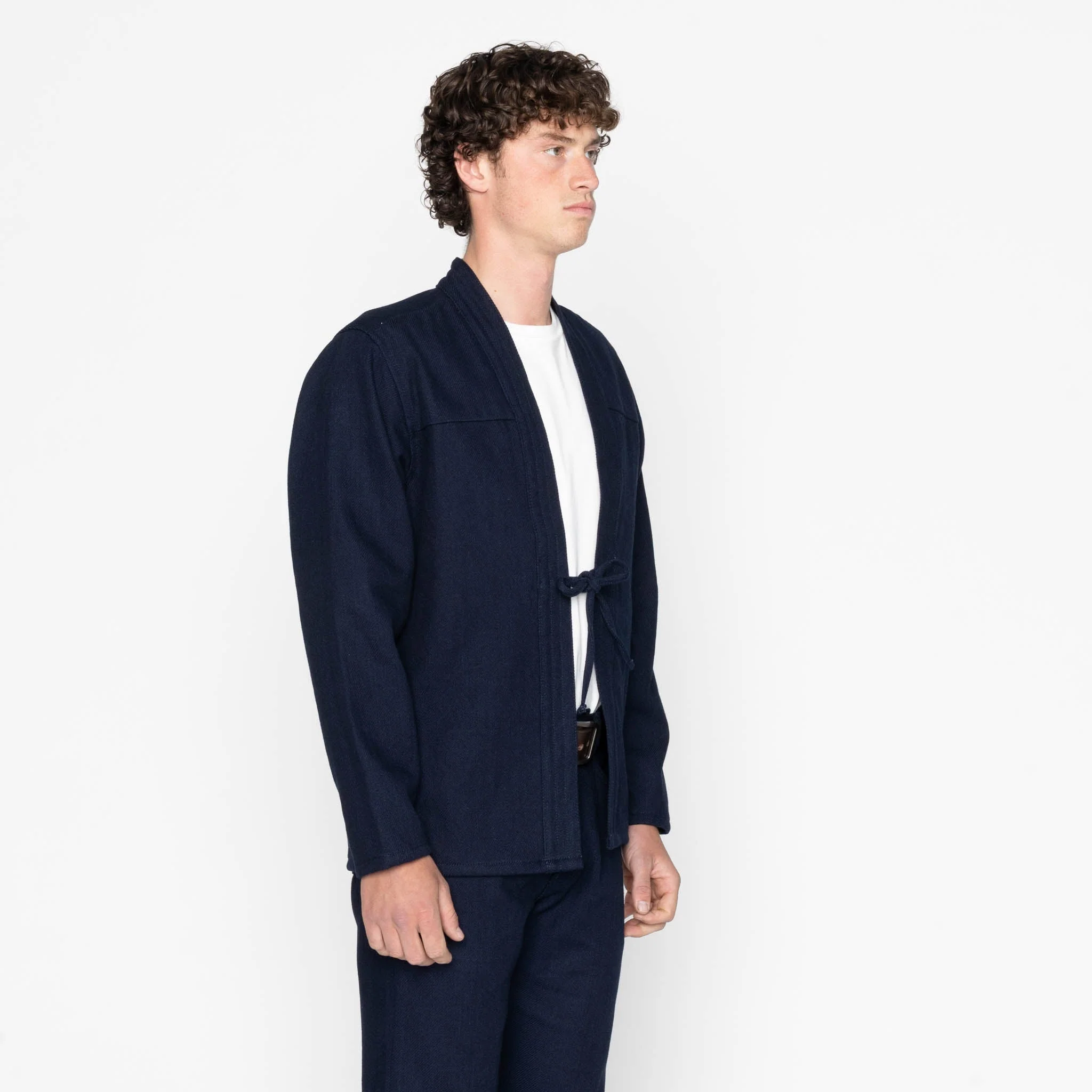 Kimono Shirt - Maekake Dobby - Indigo - Image 3