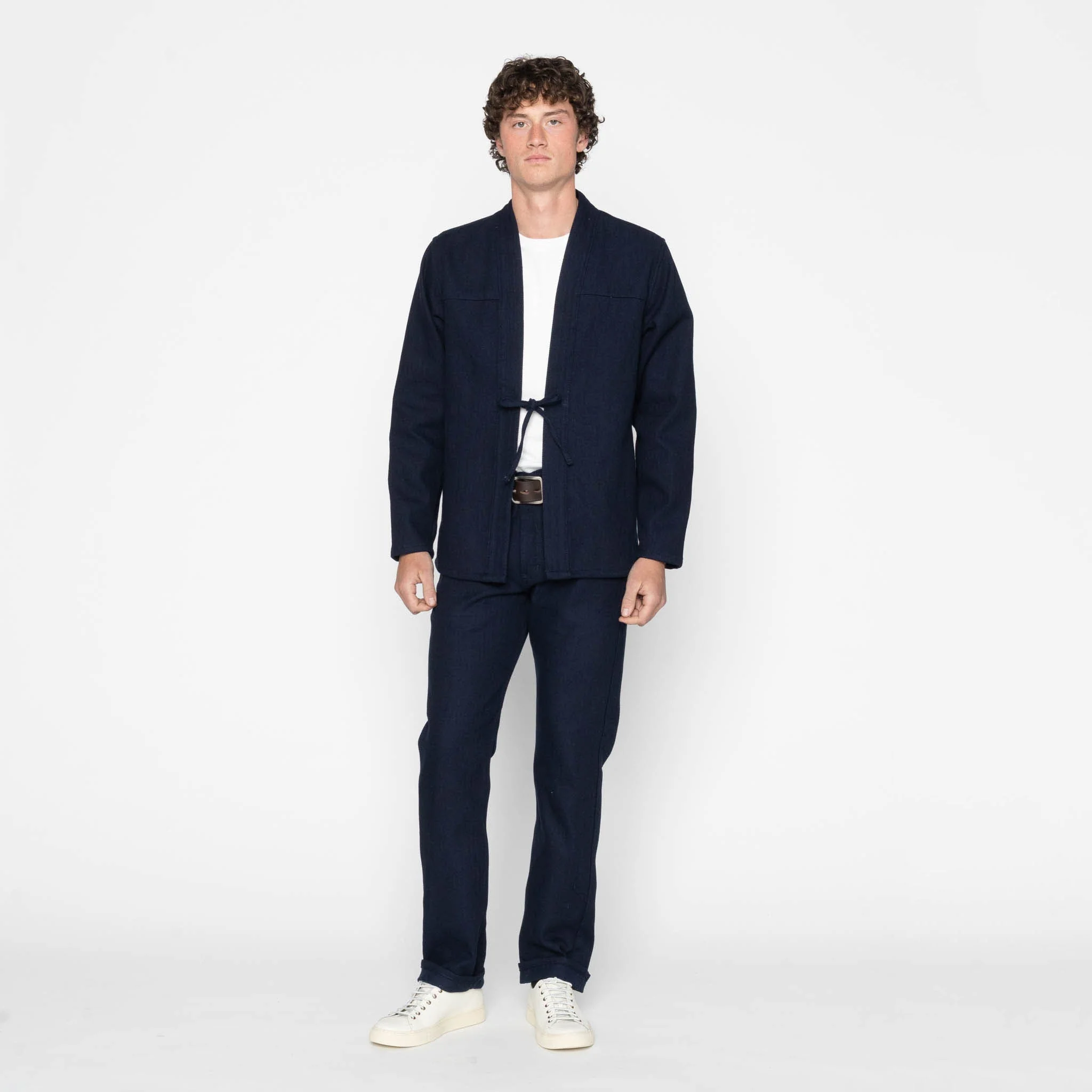 Kimono Shirt - Maekake Dobby - Indigo - Image 7
