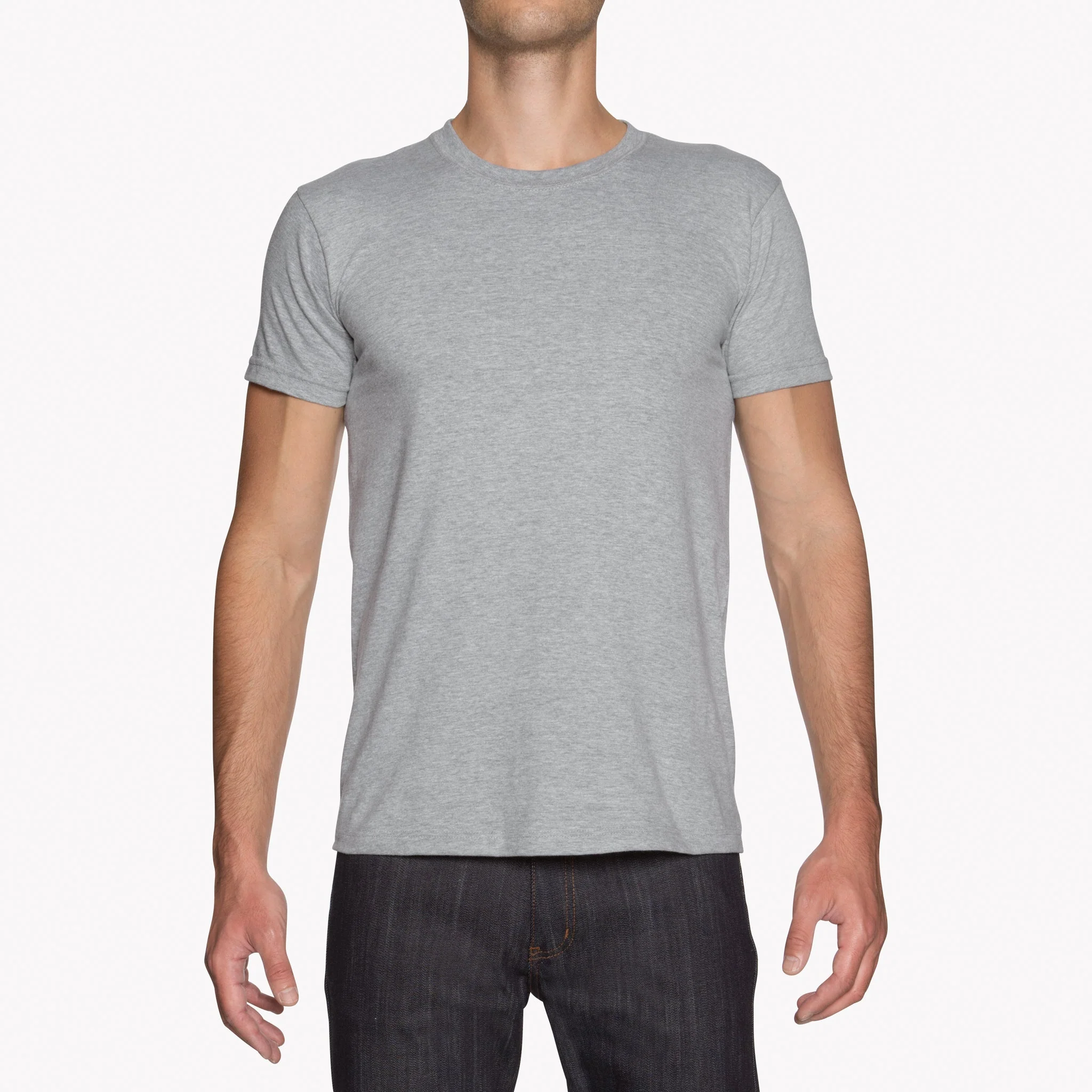 Circular Knit T-Shirt - Heather Grey - Image 2