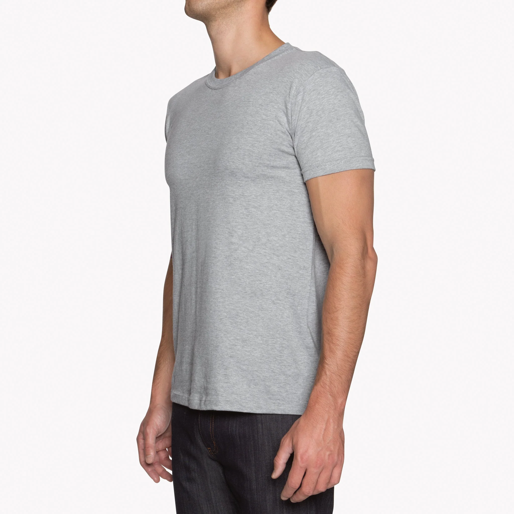 Circular Knit T-Shirt - Heather Grey - Image 3