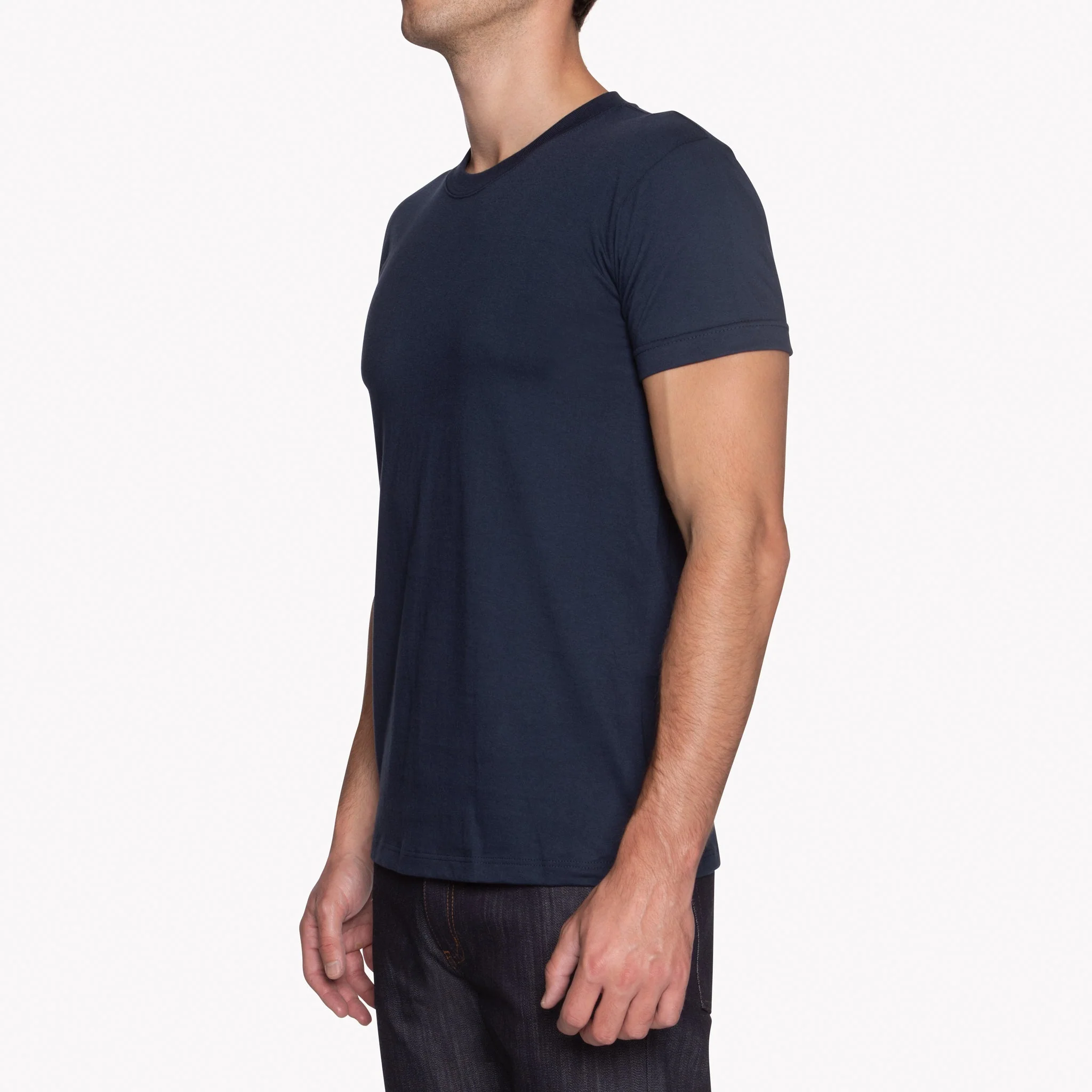 Circular Knit T-Shirt - Solid Navy - Image 3