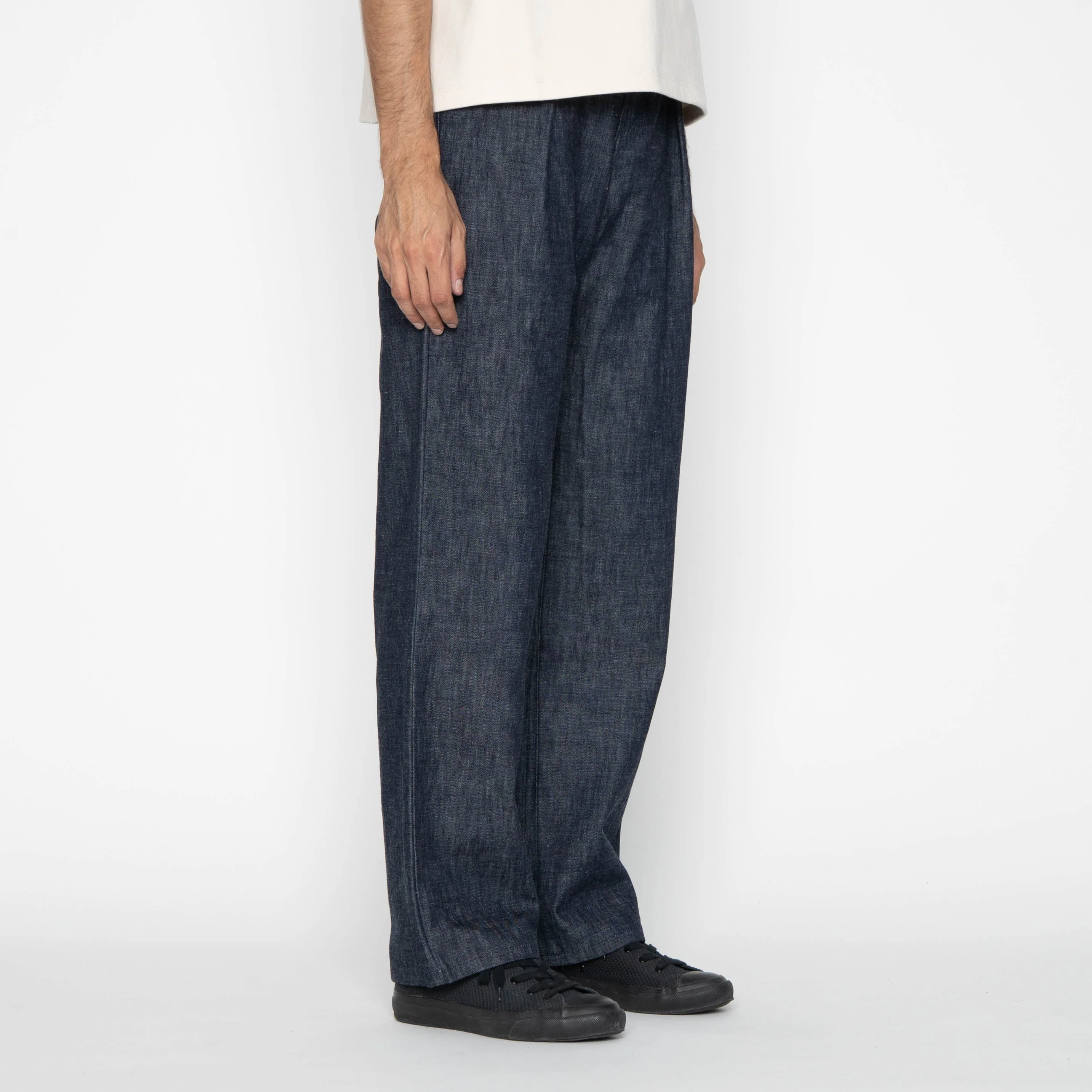 Pleated Trouser - 10oz Rinsed Denim - Indigo - Image 3