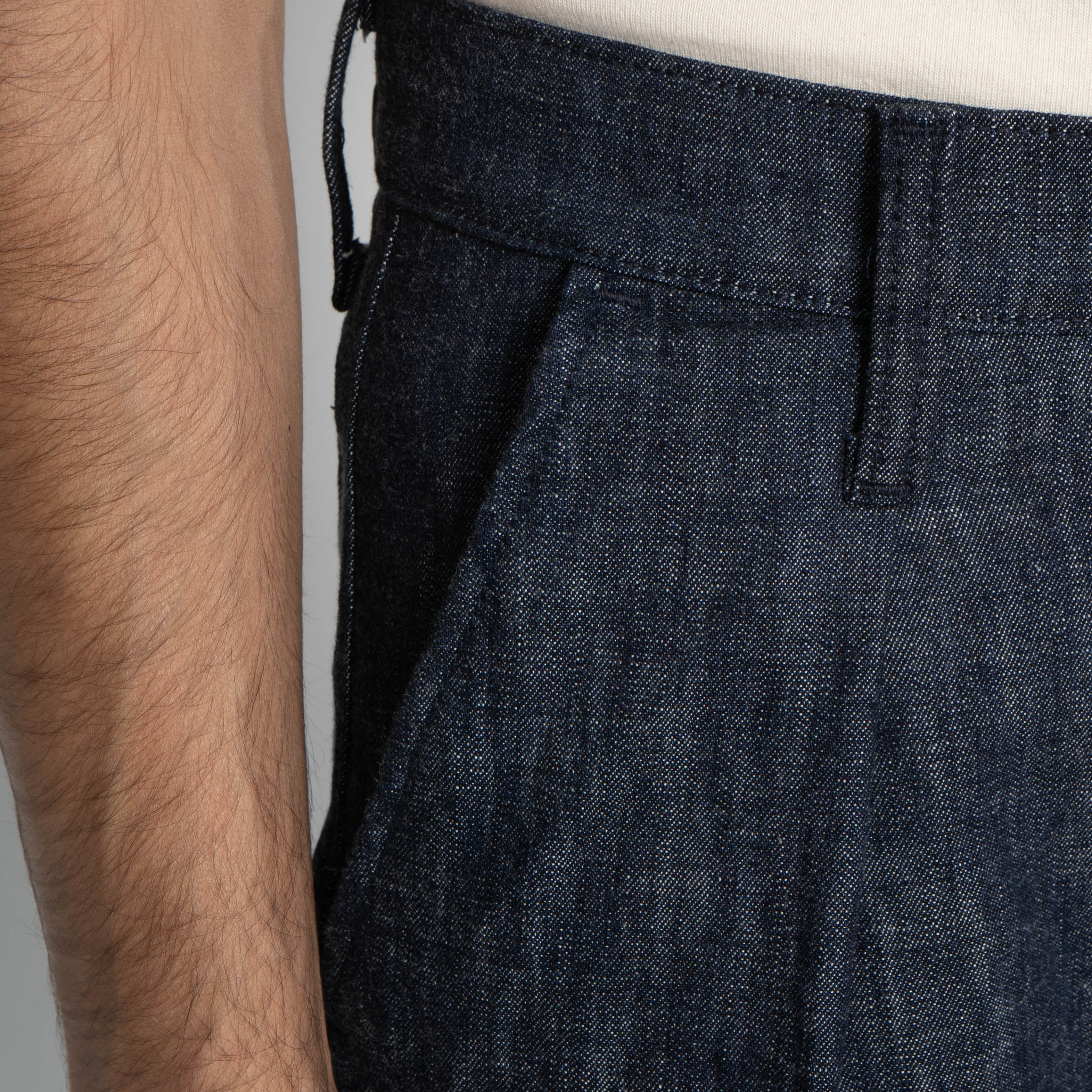 Pleated Trouser - 10oz Rinsed Denim - Indigo - Image 5
