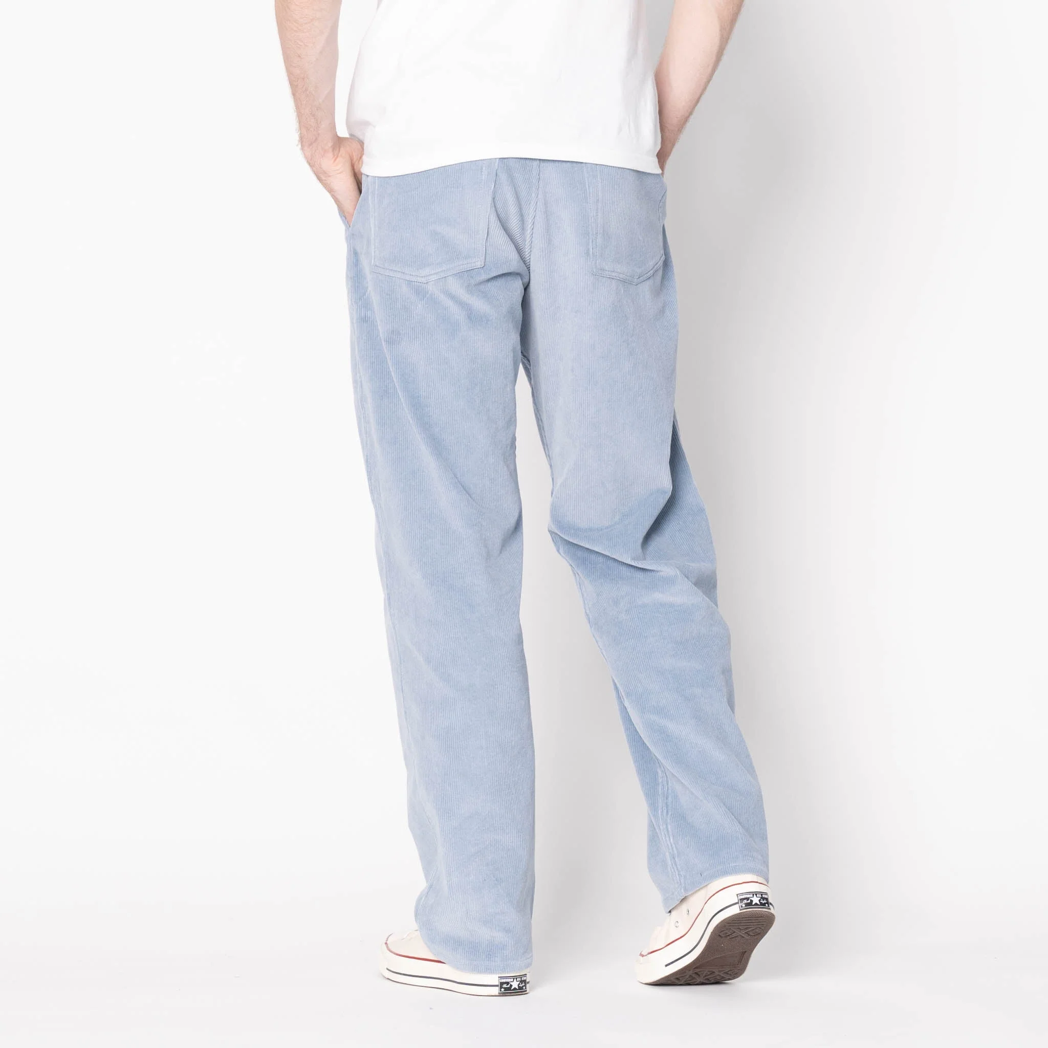 Pleated Trouser - Faded Corduroy Organic - Pale Indigo - Image 3