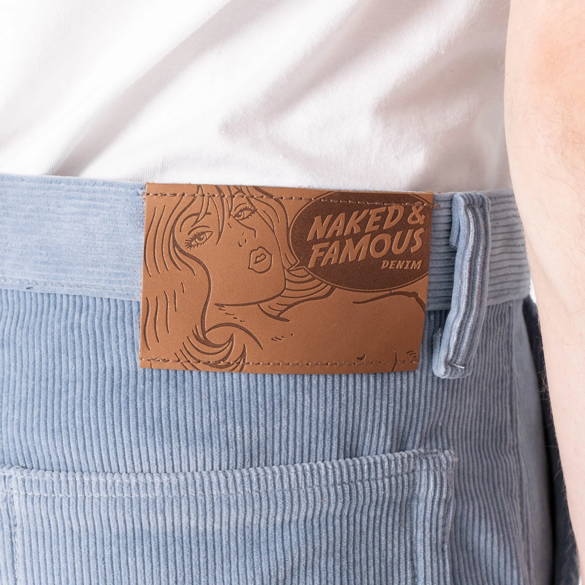 Pleated Trouser - Faded Corduroy Organic - Pale Indigo - Image 5