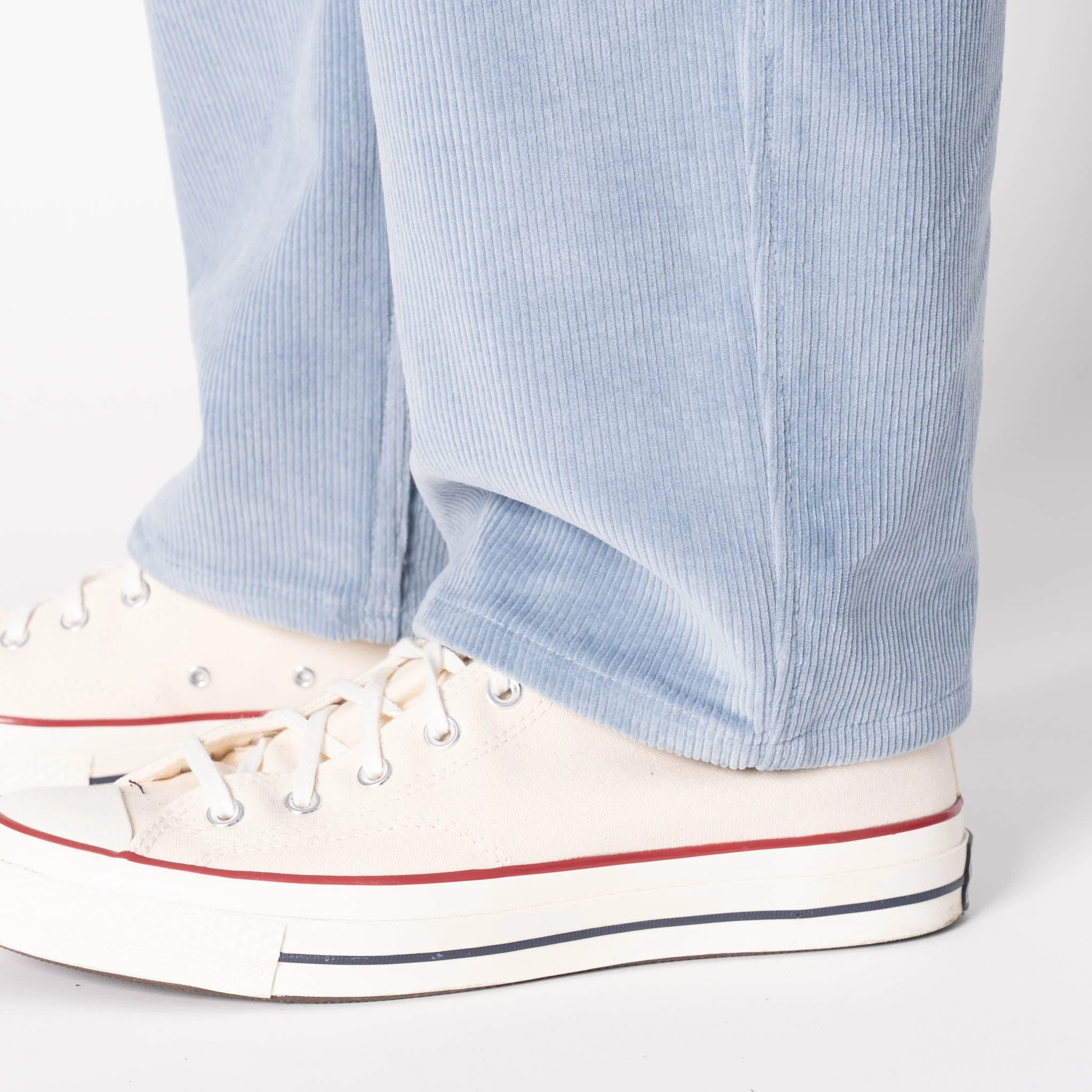 Pleated Trouser - Faded Corduroy Organic - Pale Indigo - Image 6