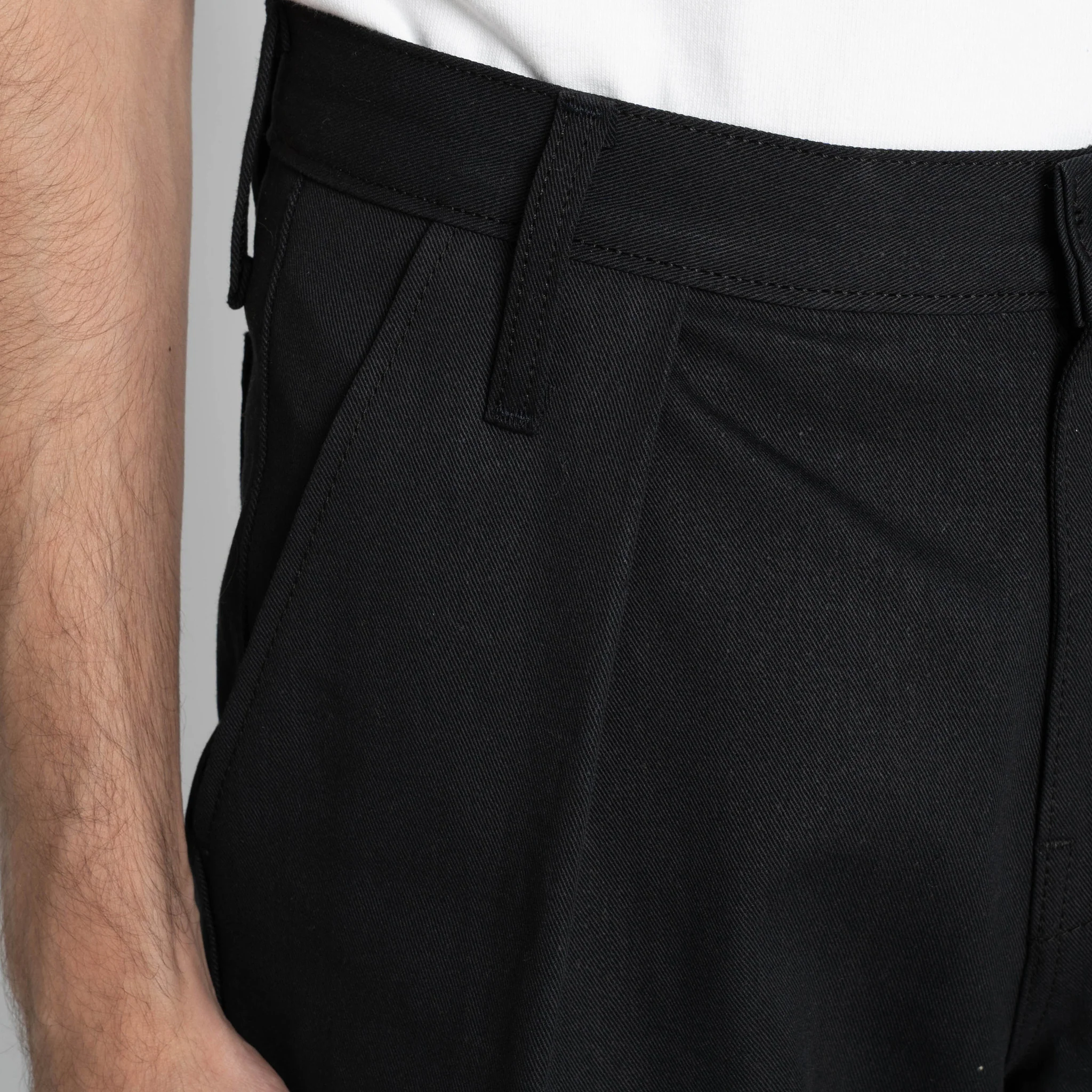 Pleated Trouser  -  Selvedge Slacks Black - Image 5