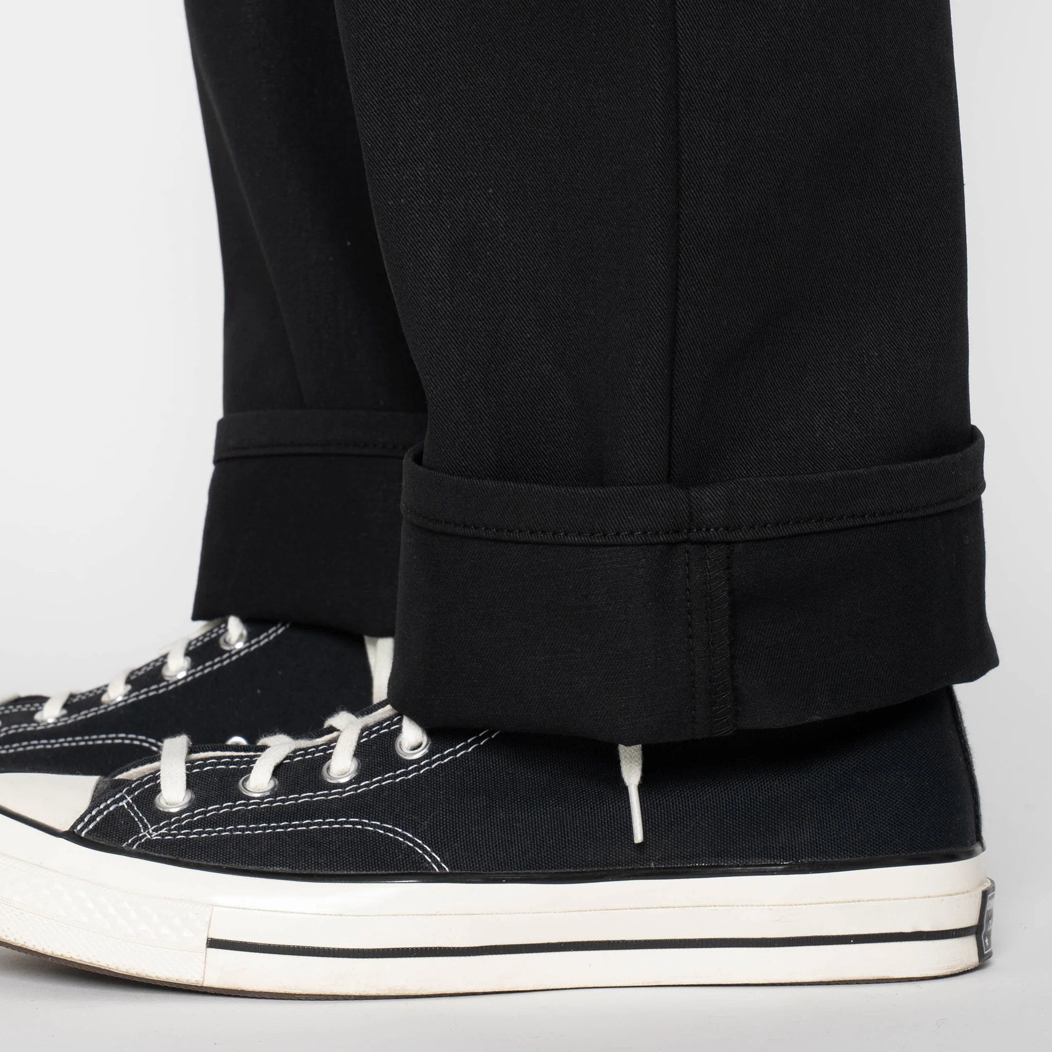 Pleated Trouser  -  Selvedge Slacks Black - Image 7