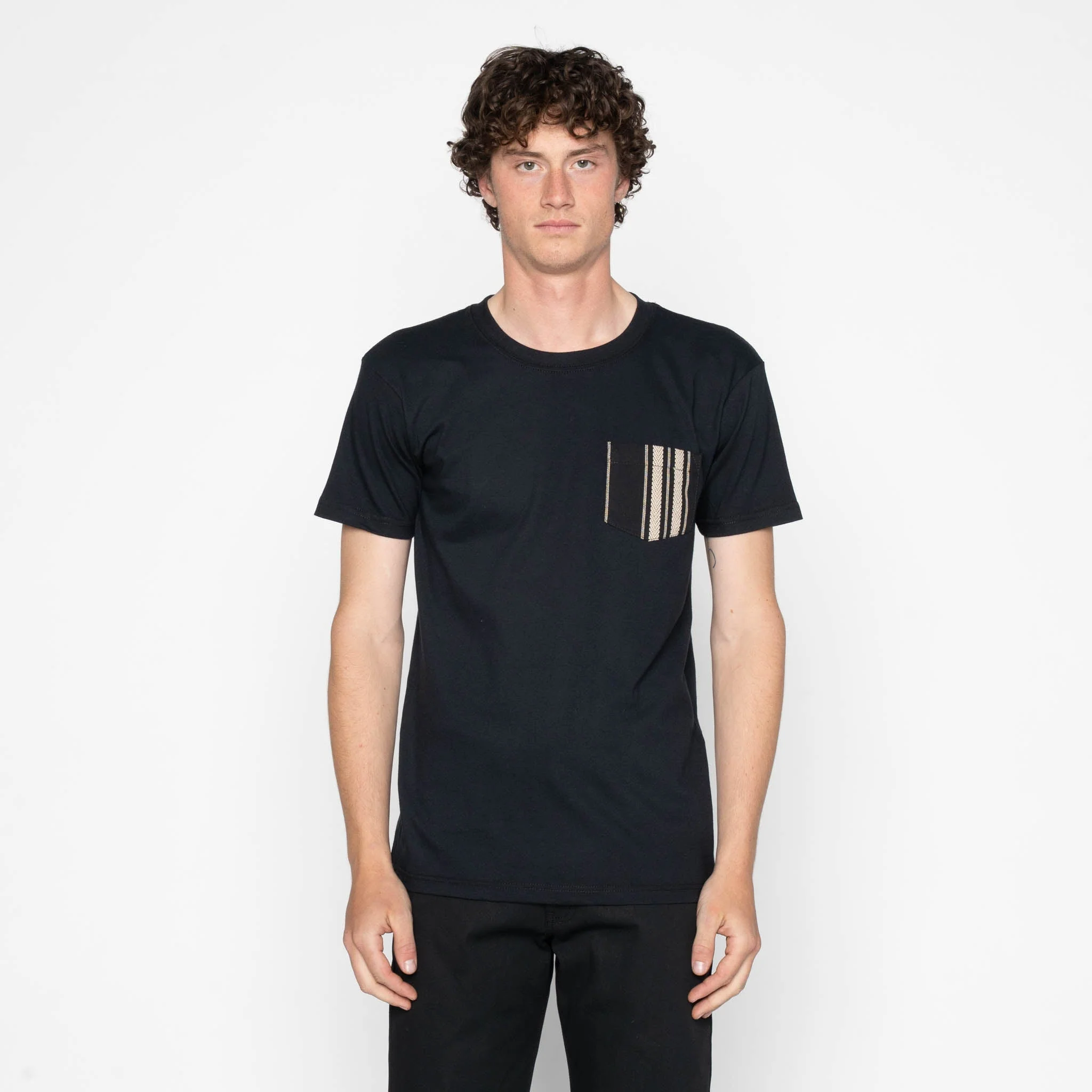 Pocket Tee - Black + Dobby Bands - Black - Image 2