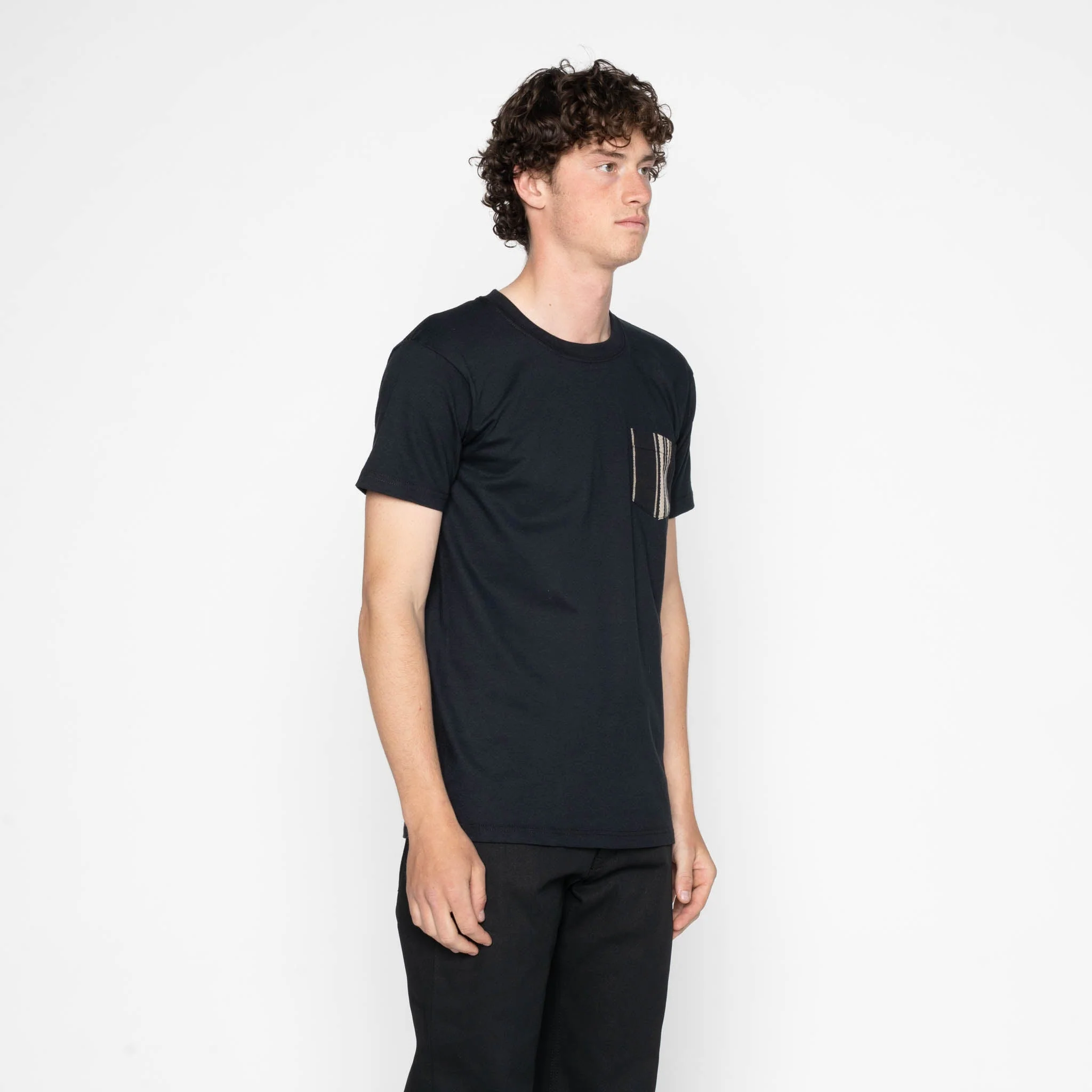 Pocket Tee - Black + Dobby Bands - Black - Image 4