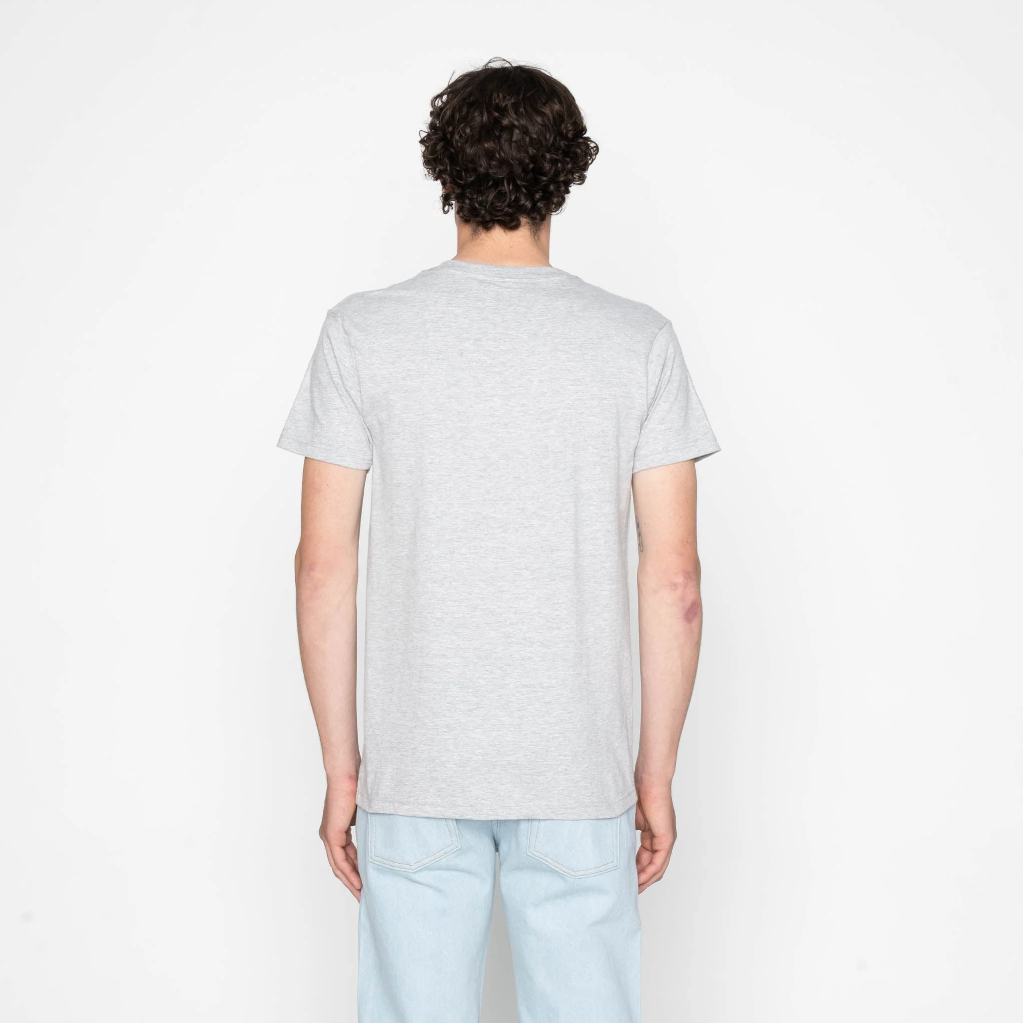 Pocket Tee - Heather Grey + Matsuba Pine Needles  - Indigo - Image 4