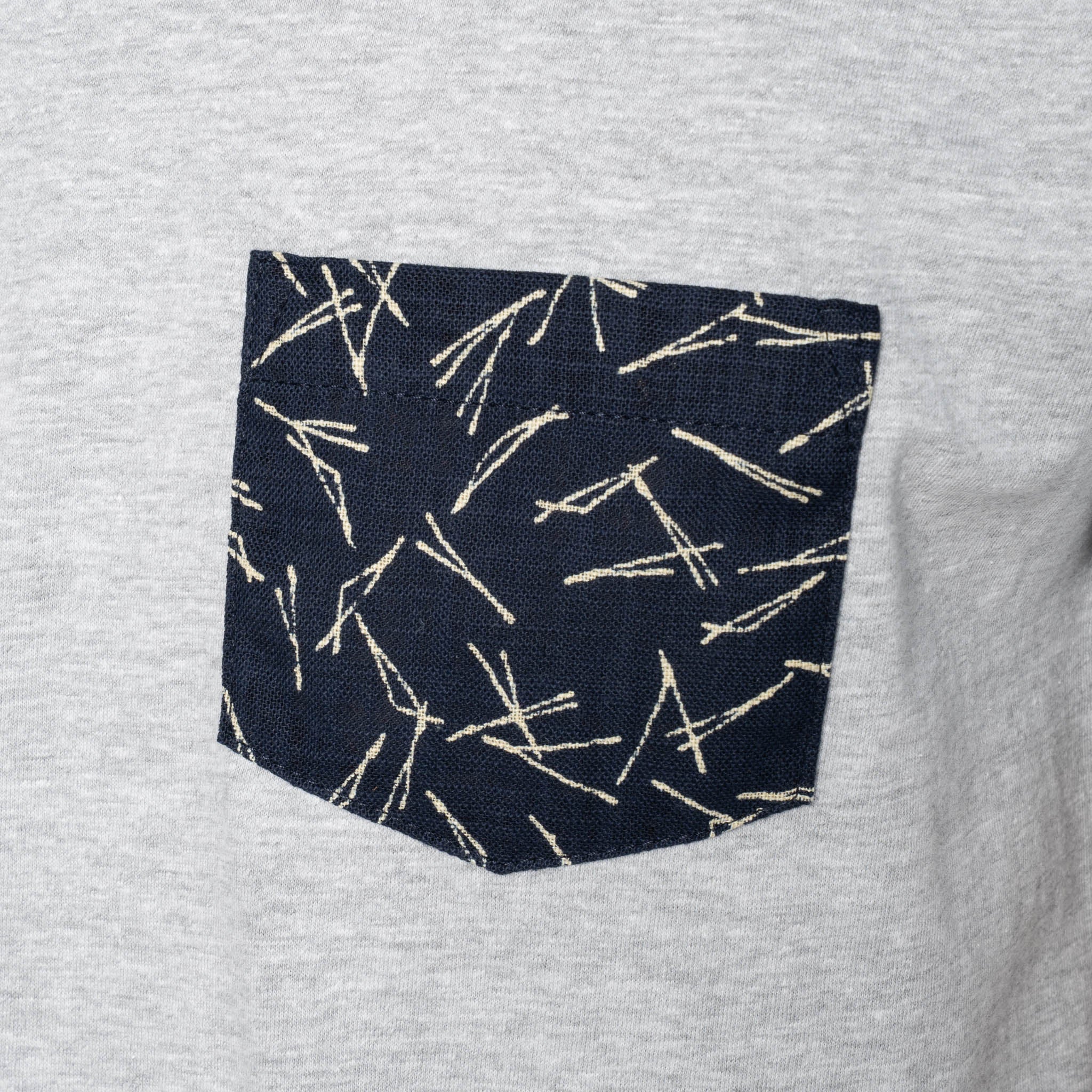 Pocket Tee - Heather Grey + Matsuba Pine Needles  - Indigo - Image 5