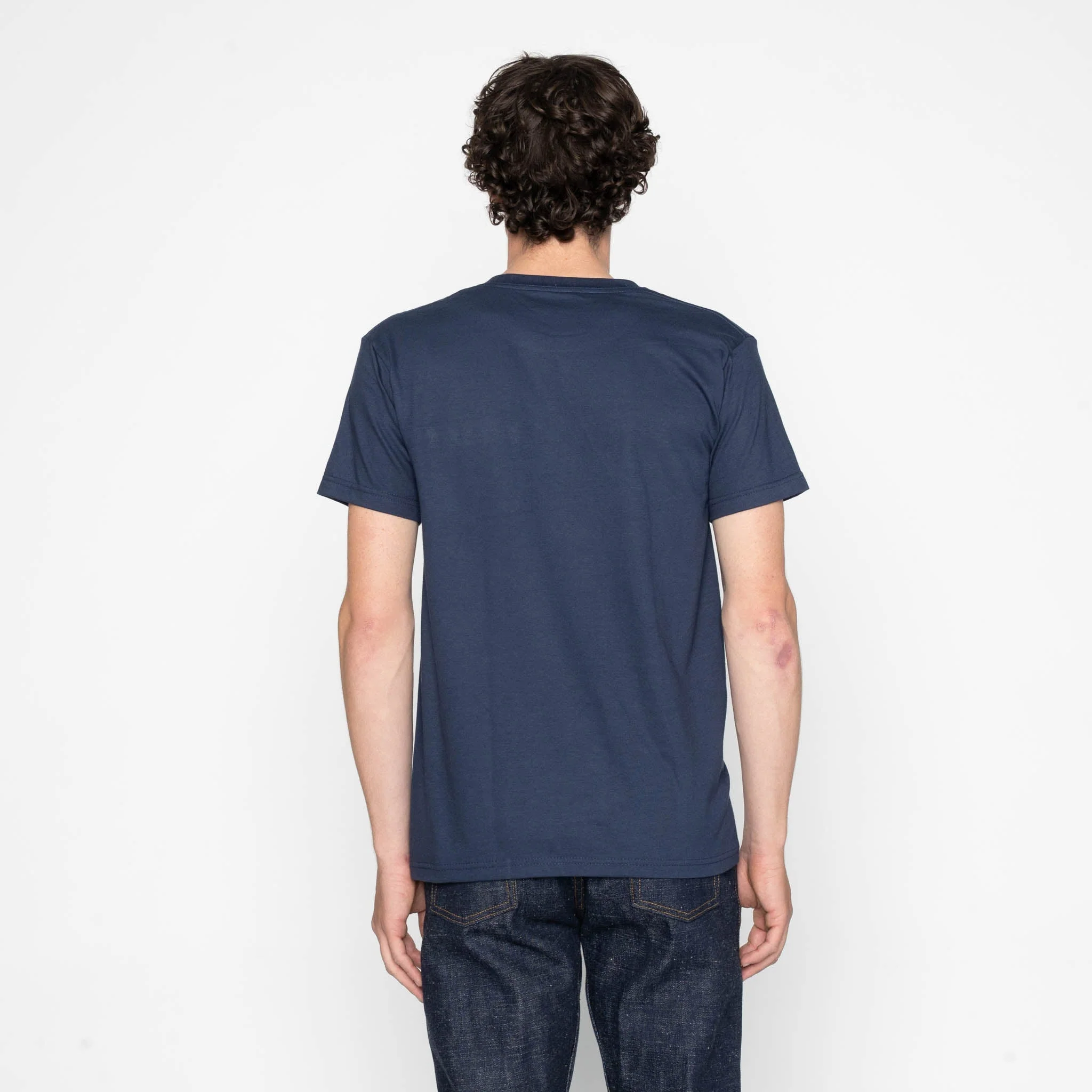Pocket Tee - Navy + Seigaiha Waves - Indigo - Image 4