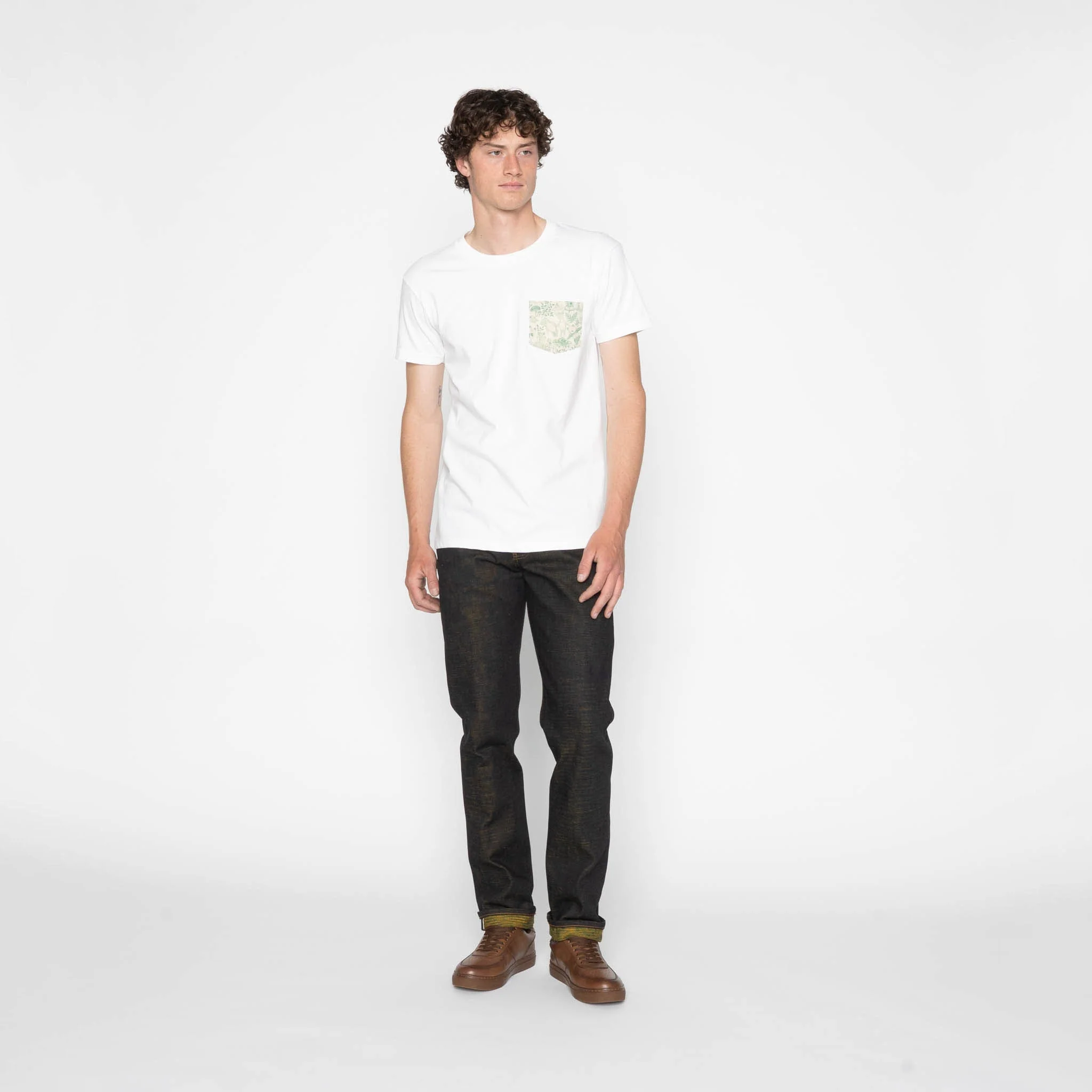 Pocket Tee - White + Linen Animals -  Green - Image 6