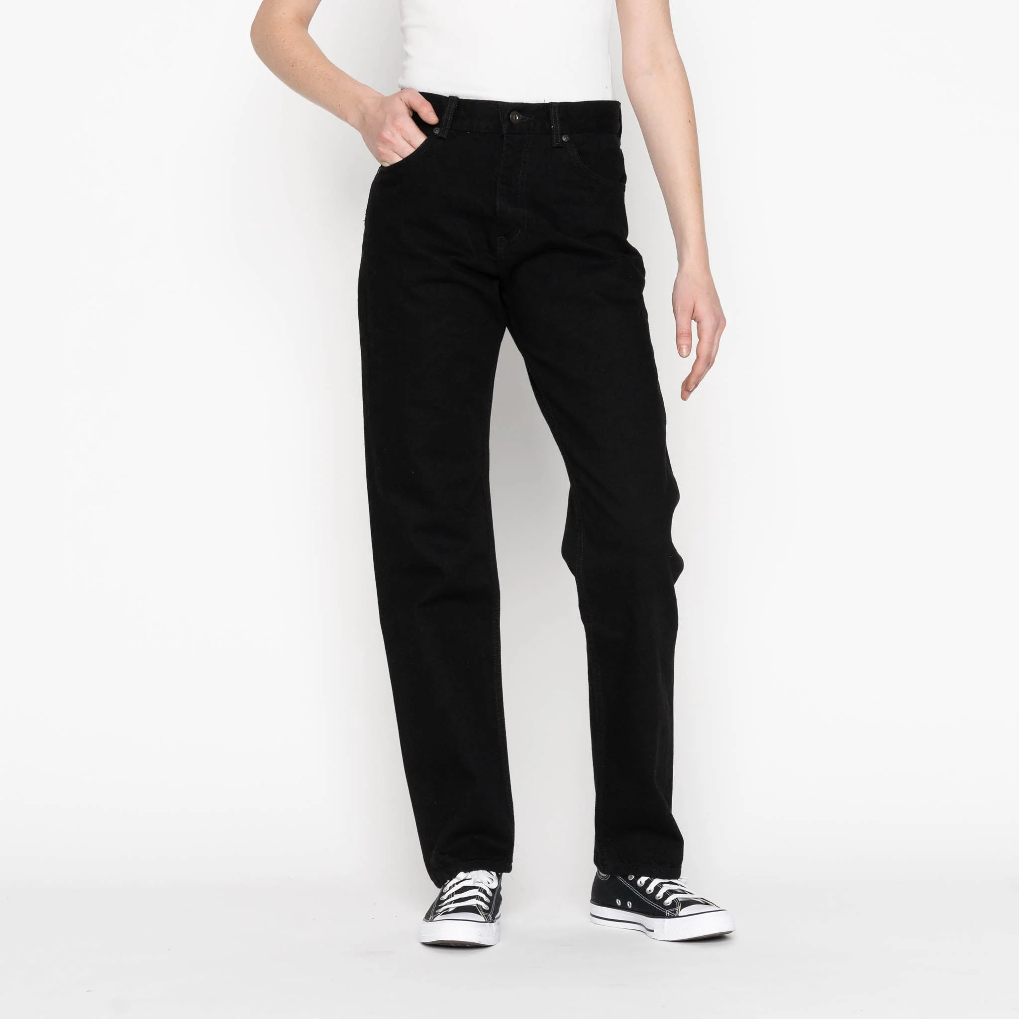 Super Girl - Solid Black Selvedge Washed - Black - Image 2
